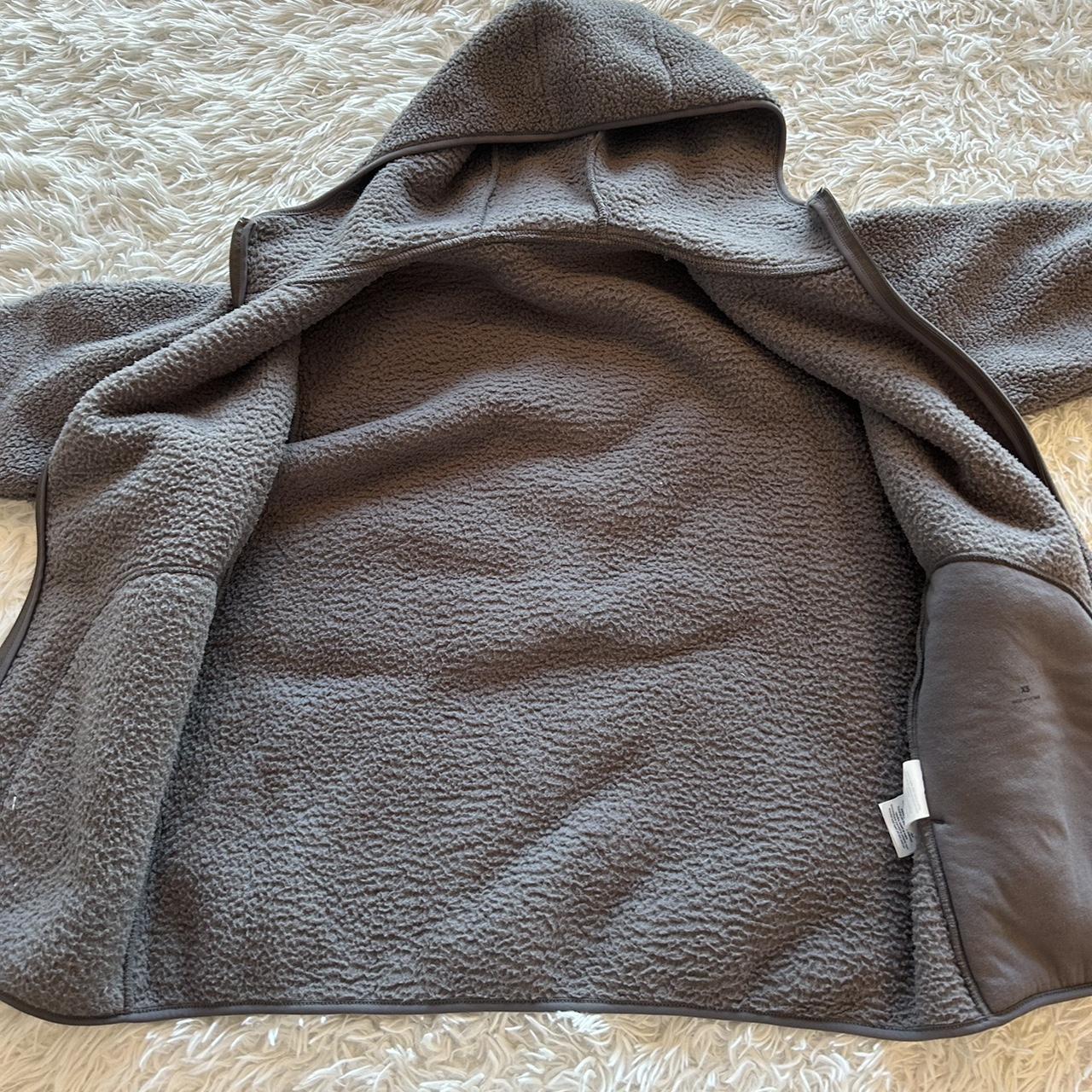 Dark grey sherpa zip-up 🩶🩶🩶 Brand:MUJI super... - Depop