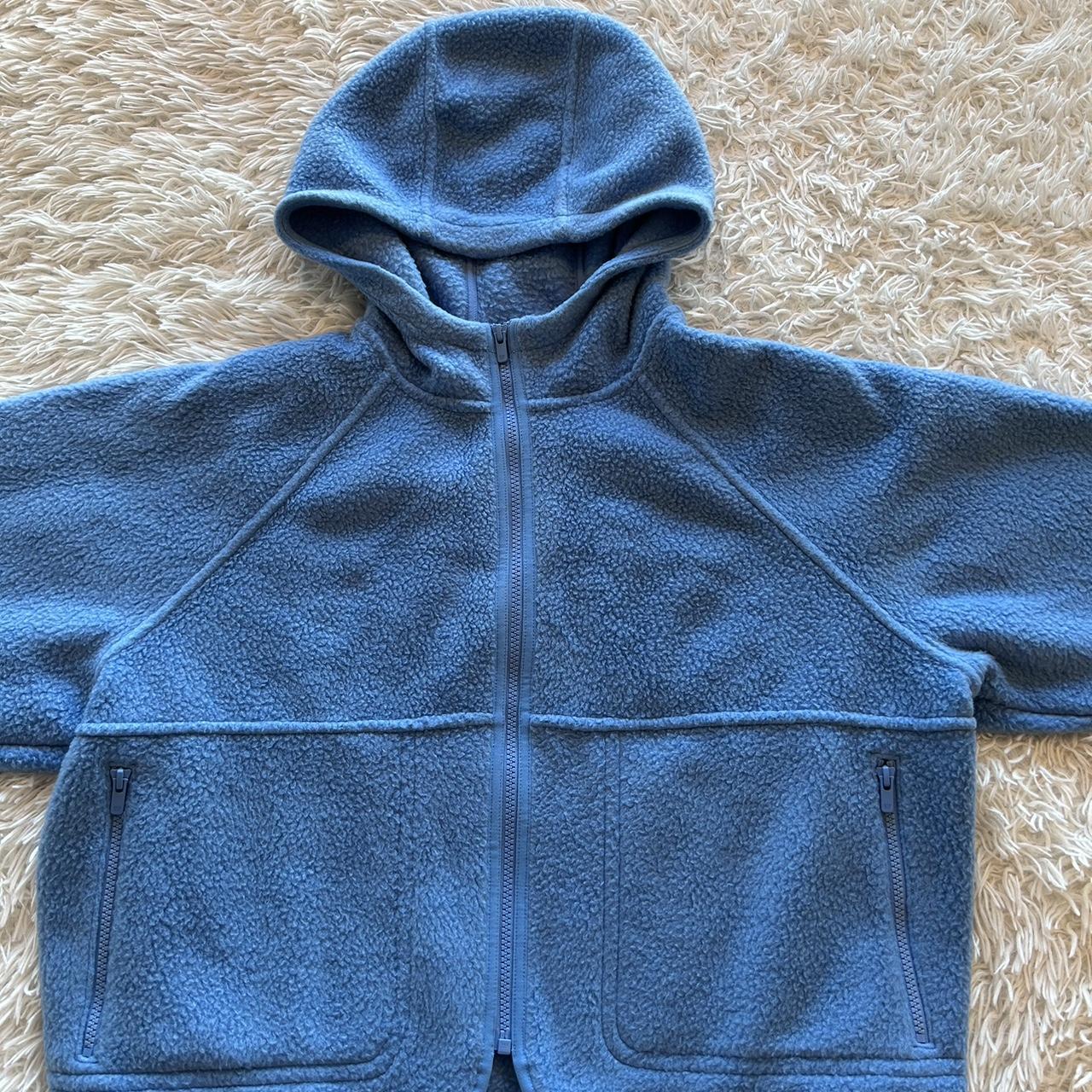 Sunday Best Ariztia blue Sherpa zip-up Size L but... - Depop