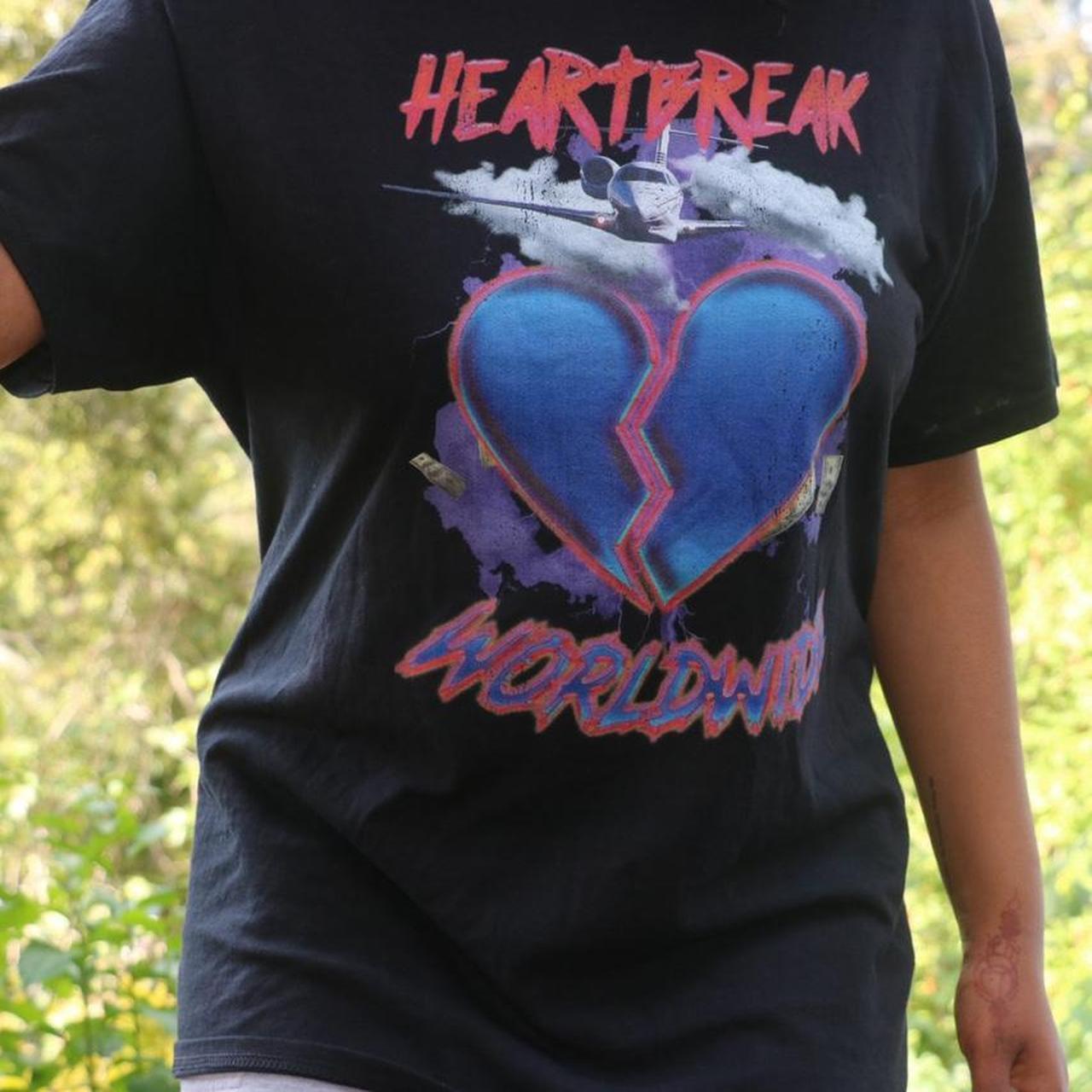 Heartbreak Women's Black and Pink T-shirt (3)