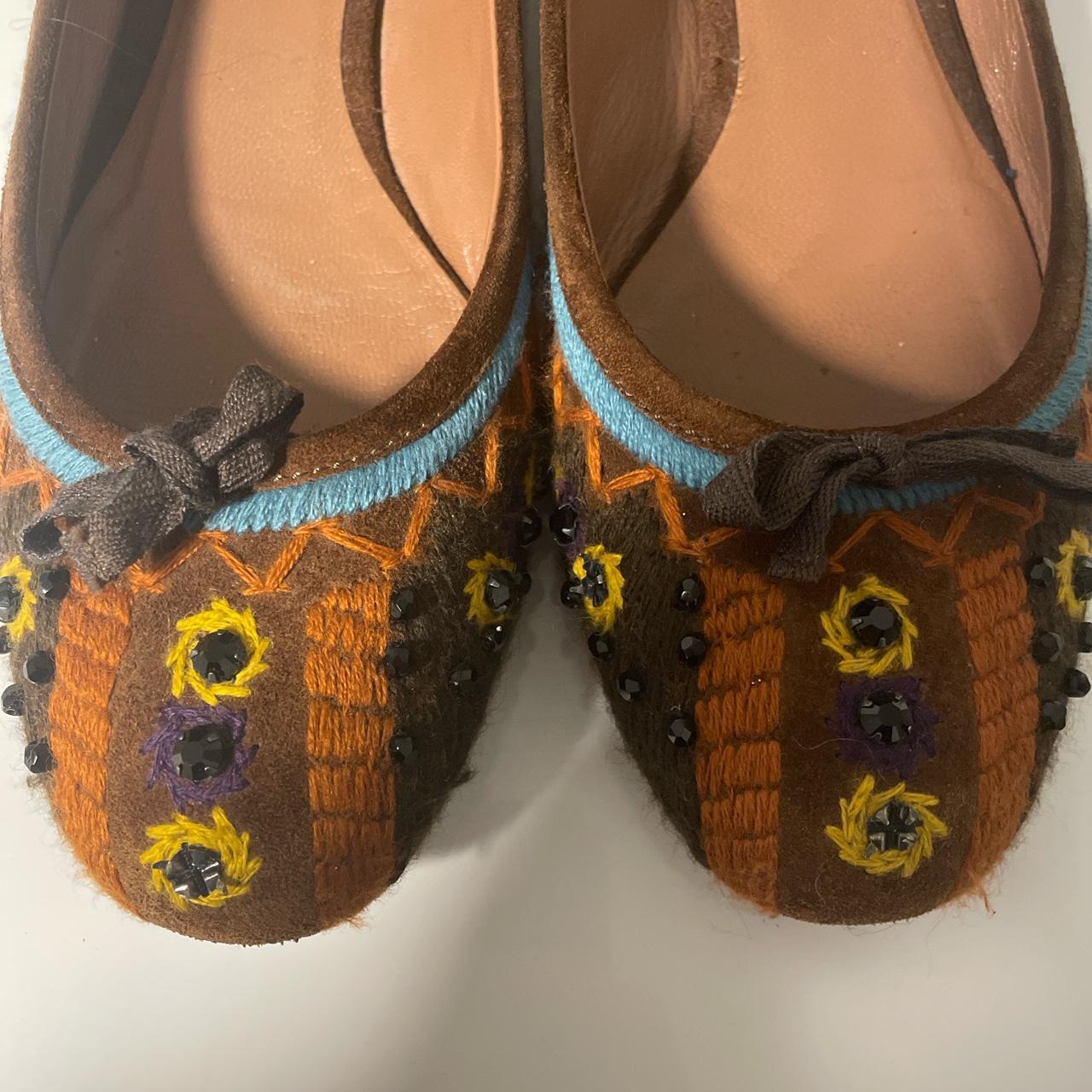 MIU MIU ballet flat heels. These have the cutest... Depop