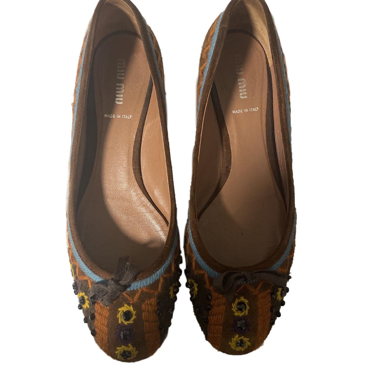 MIU MIU ballet flat heels. These have the cutest... Depop