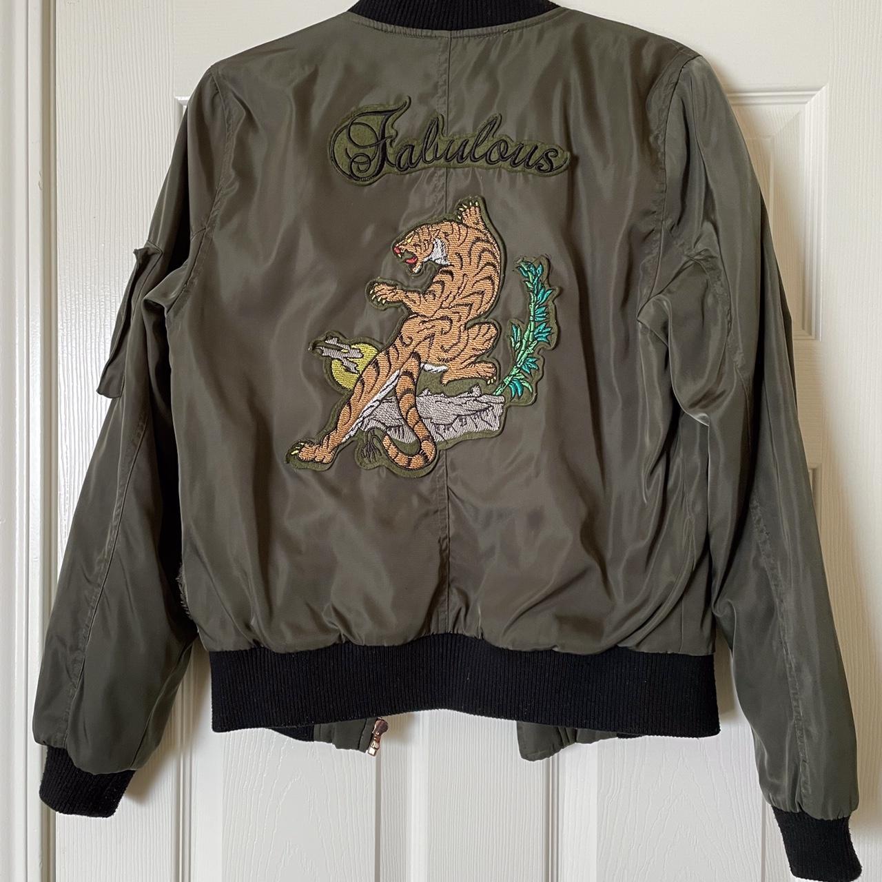 Forever 21 Women's Orange and Green Jacket Depop