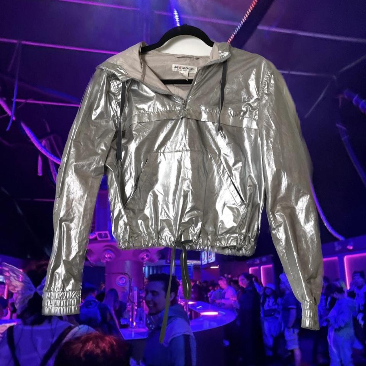 H M Coachella Lightweight Quarter Zip Silver Depop