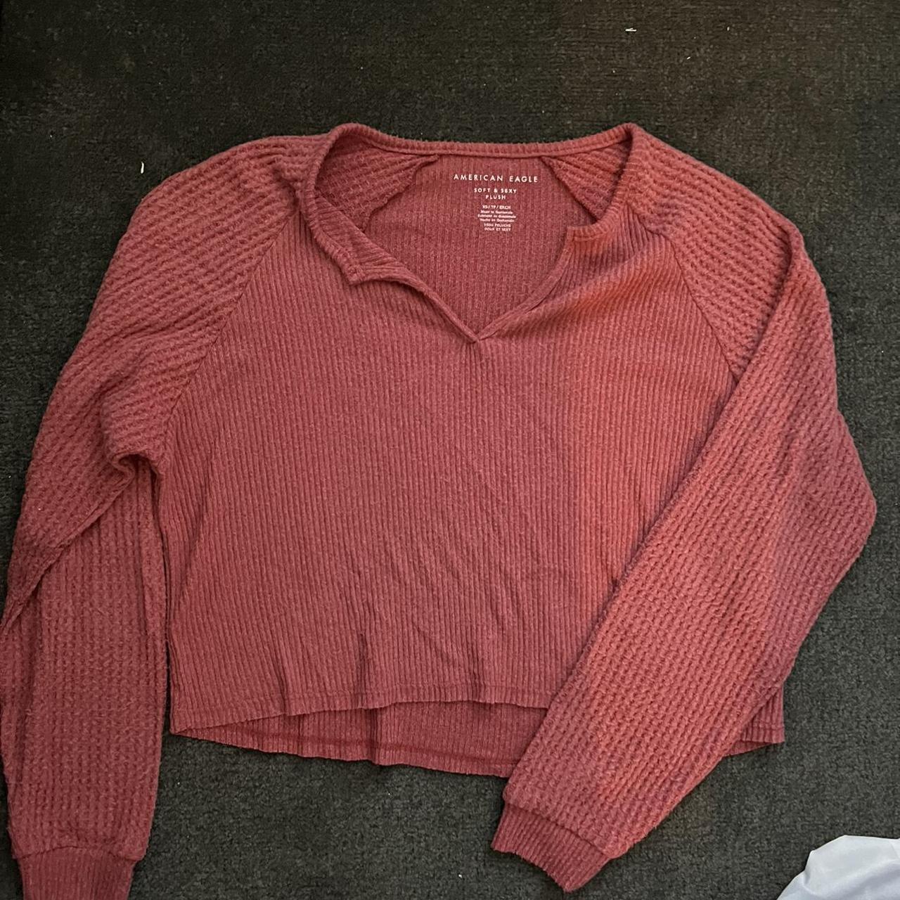 American eagle pink sweater/long sleeve Never... - Depop