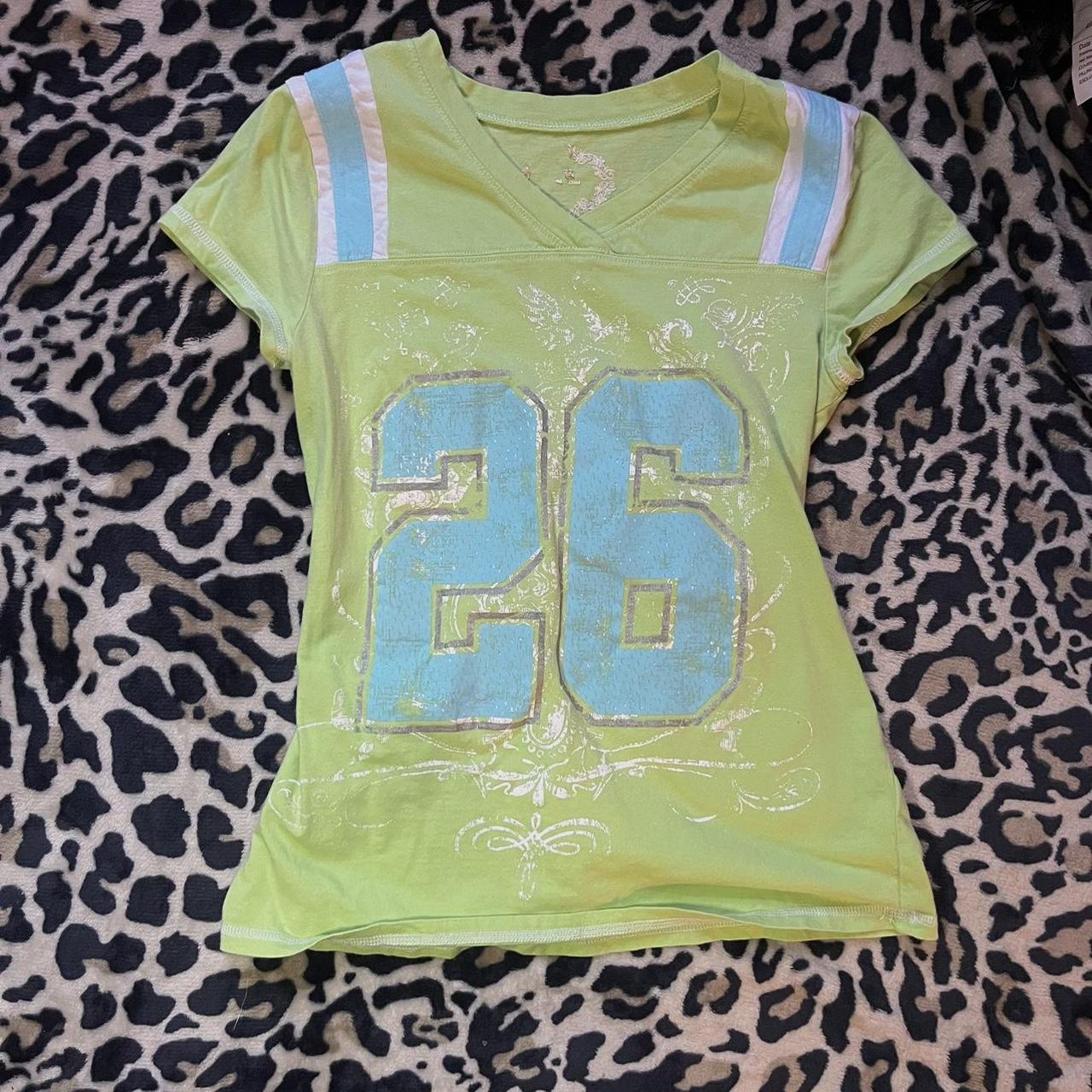 y2k jersey baby tee - size large (children's size,... - Depop