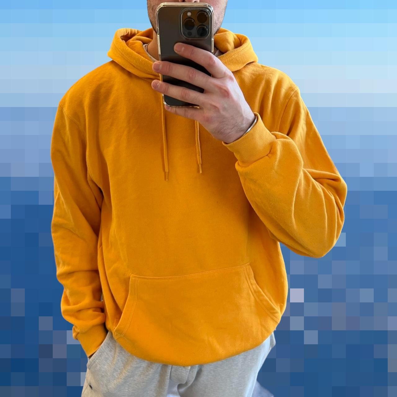 H&M Men's Yellow and Orange Hoodie Depop