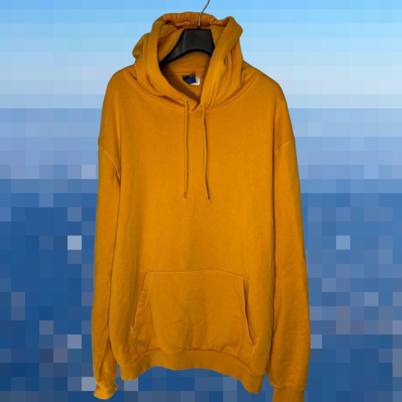 H&M Men's Yellow and Orange Hoodie Depop