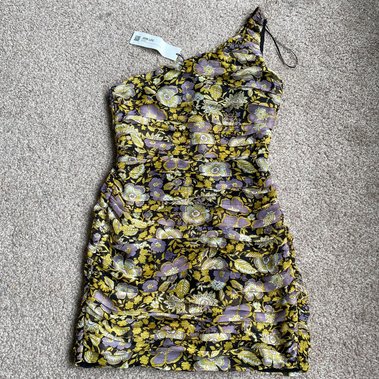 Zara Floral One Shoulder Strap Dress Brand new Depop
