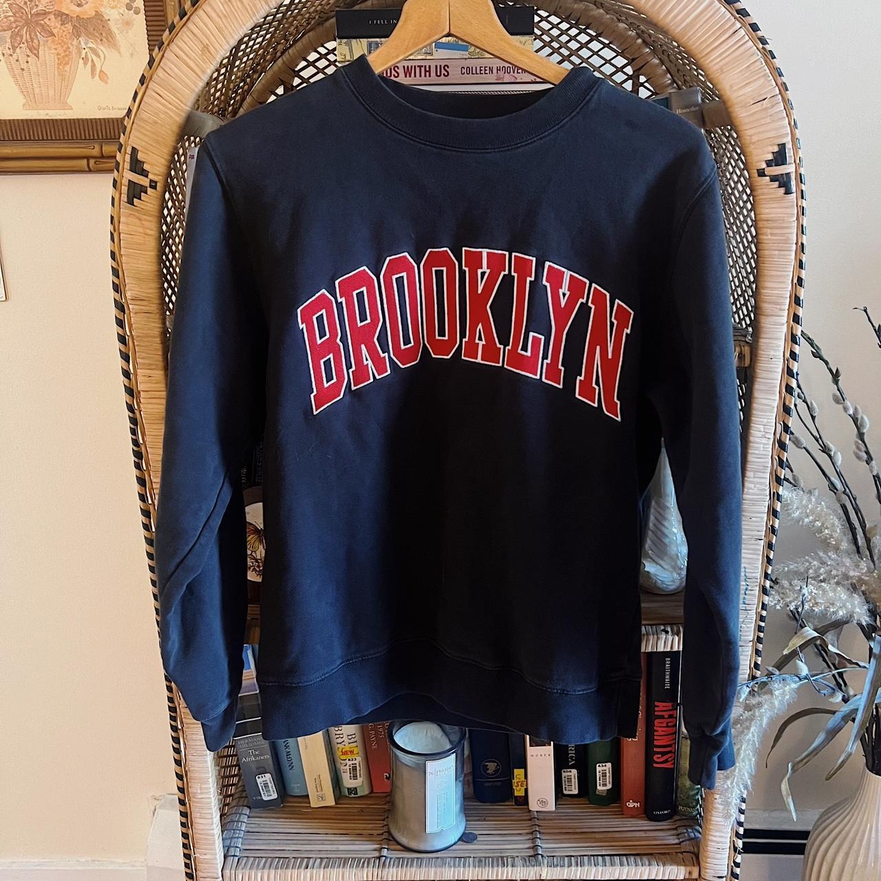 brandy 💕 modern brandy melville crewneck! black w... - Depop