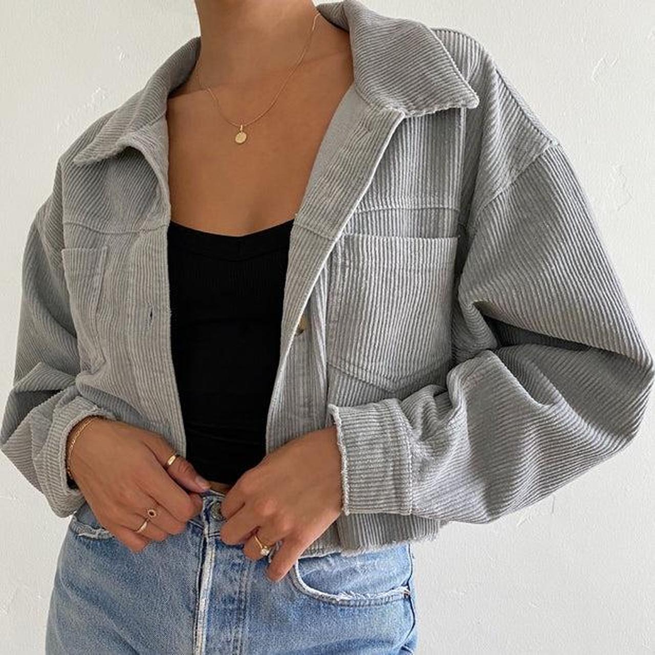 Women's Grey and Blue Cardigan | Depop