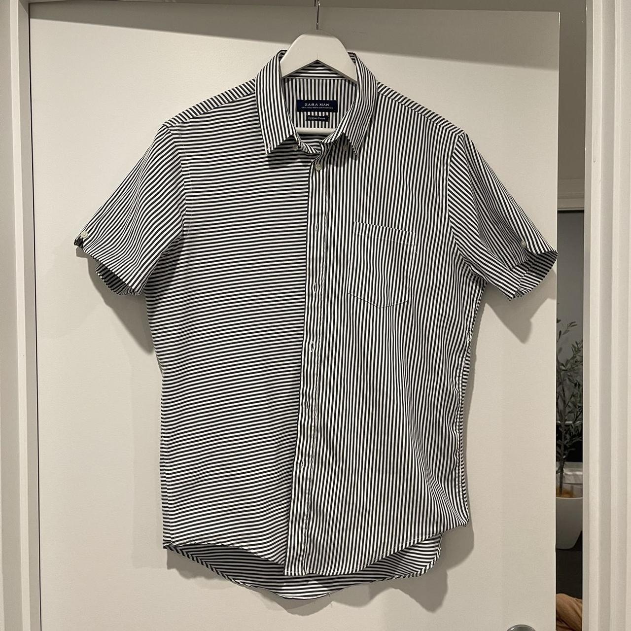 Contrast stripe Zara shirt Size XL - Depop