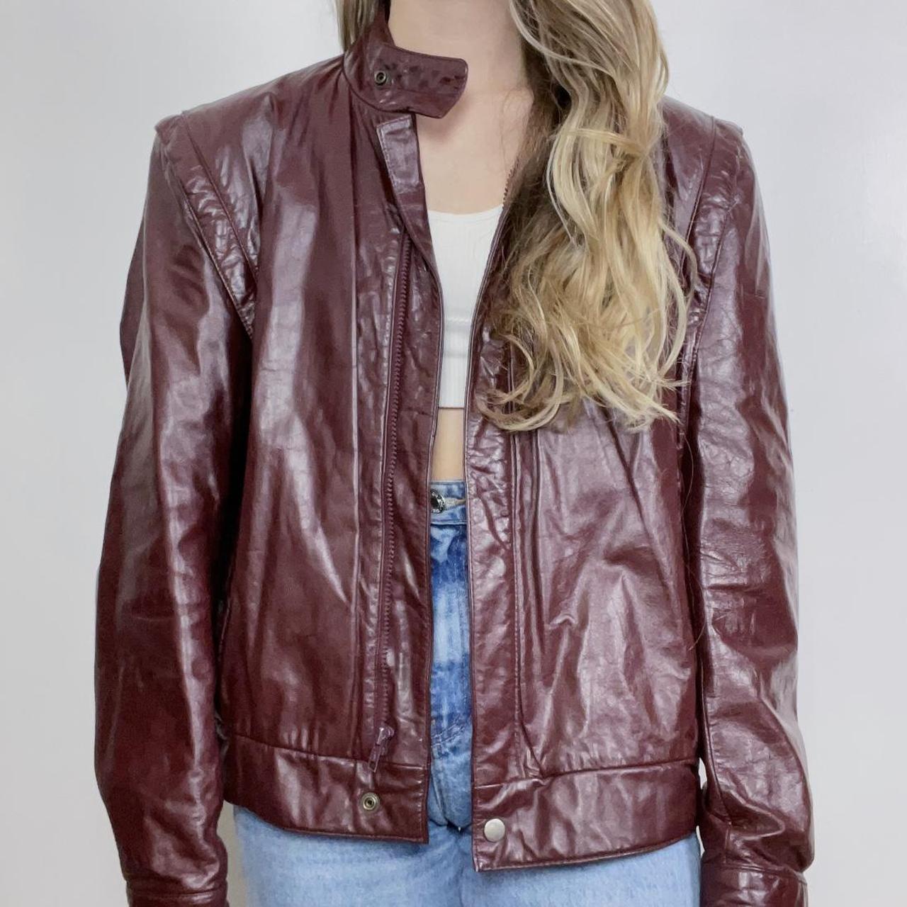 90s Vintage Red Leather Bomber Jacket Next Day… - Depop