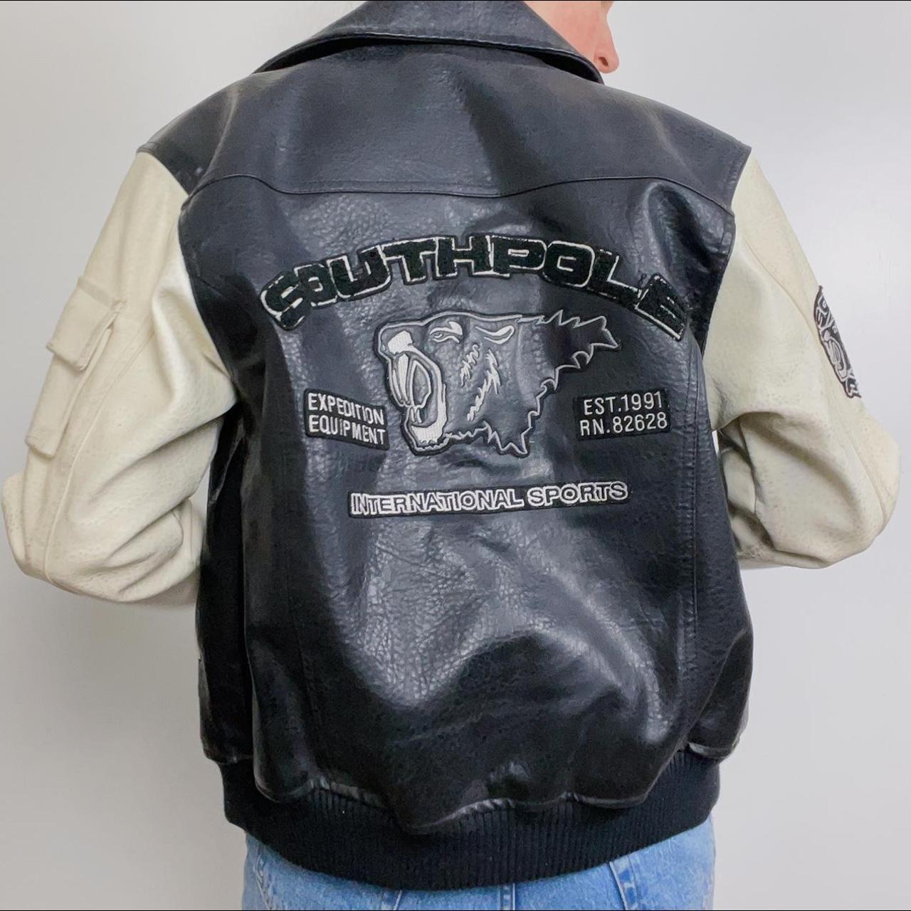 Vintage Southpole Leather Bomber Jacket Absolutely... - Depop