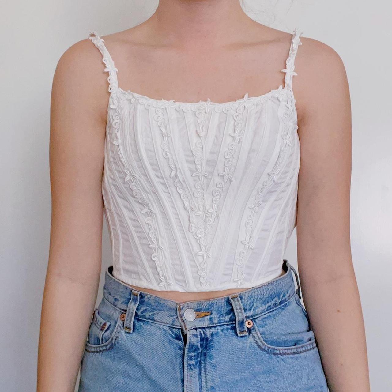 Women's White Corset | Depop