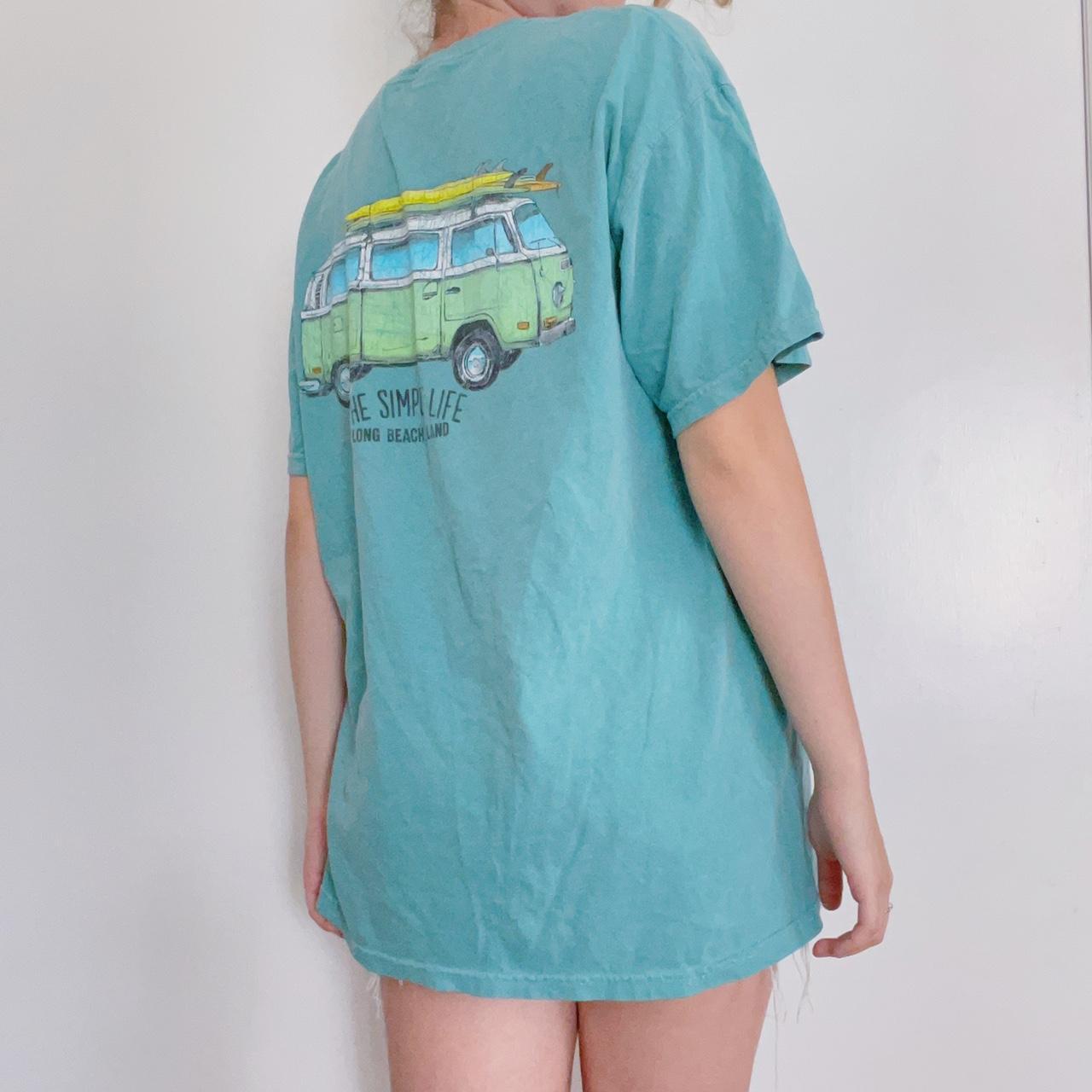 Women’s Blue and Green T-shirt | Depop