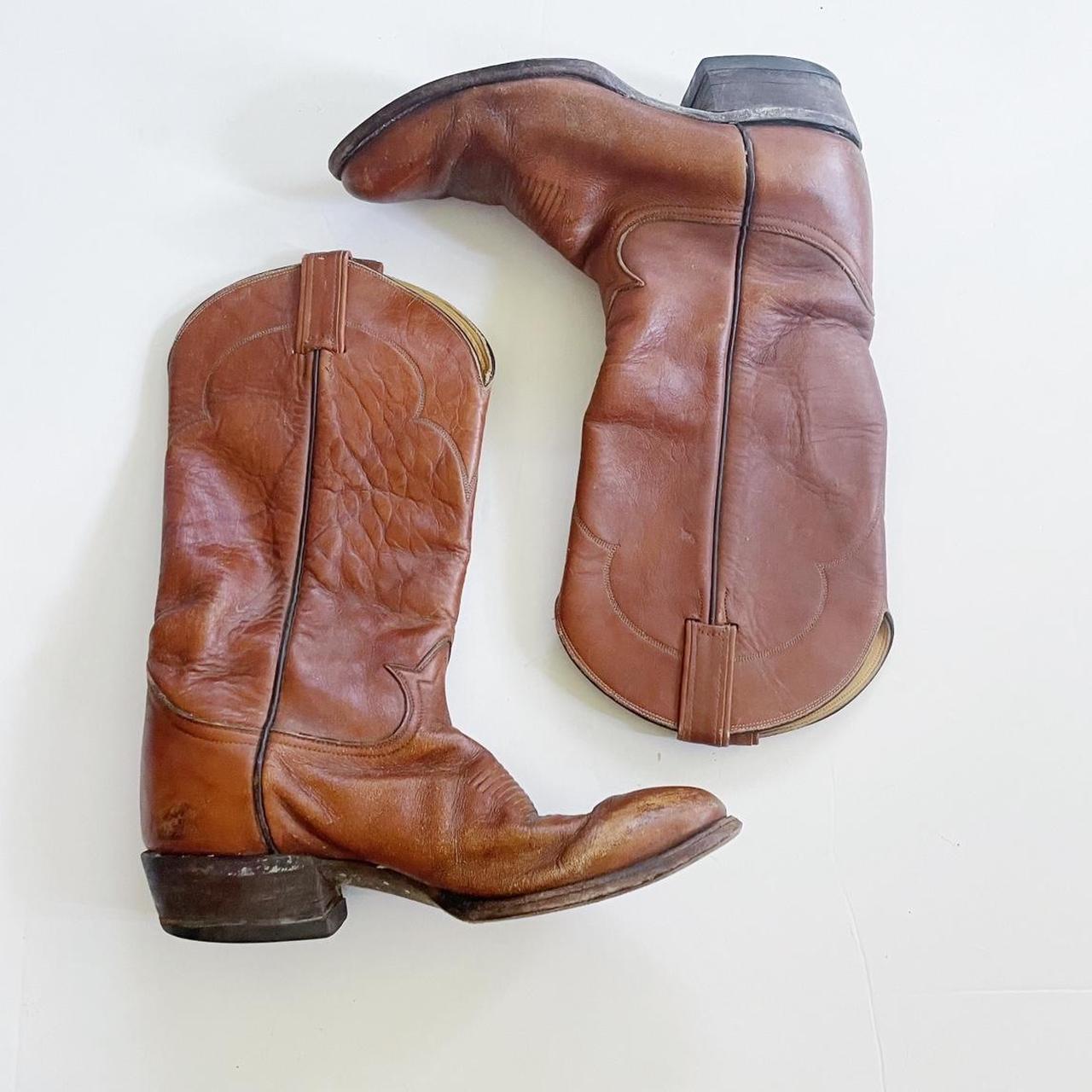 Brown Vintage Tony Llama Cowboy Boots Amazing pair... - Depop