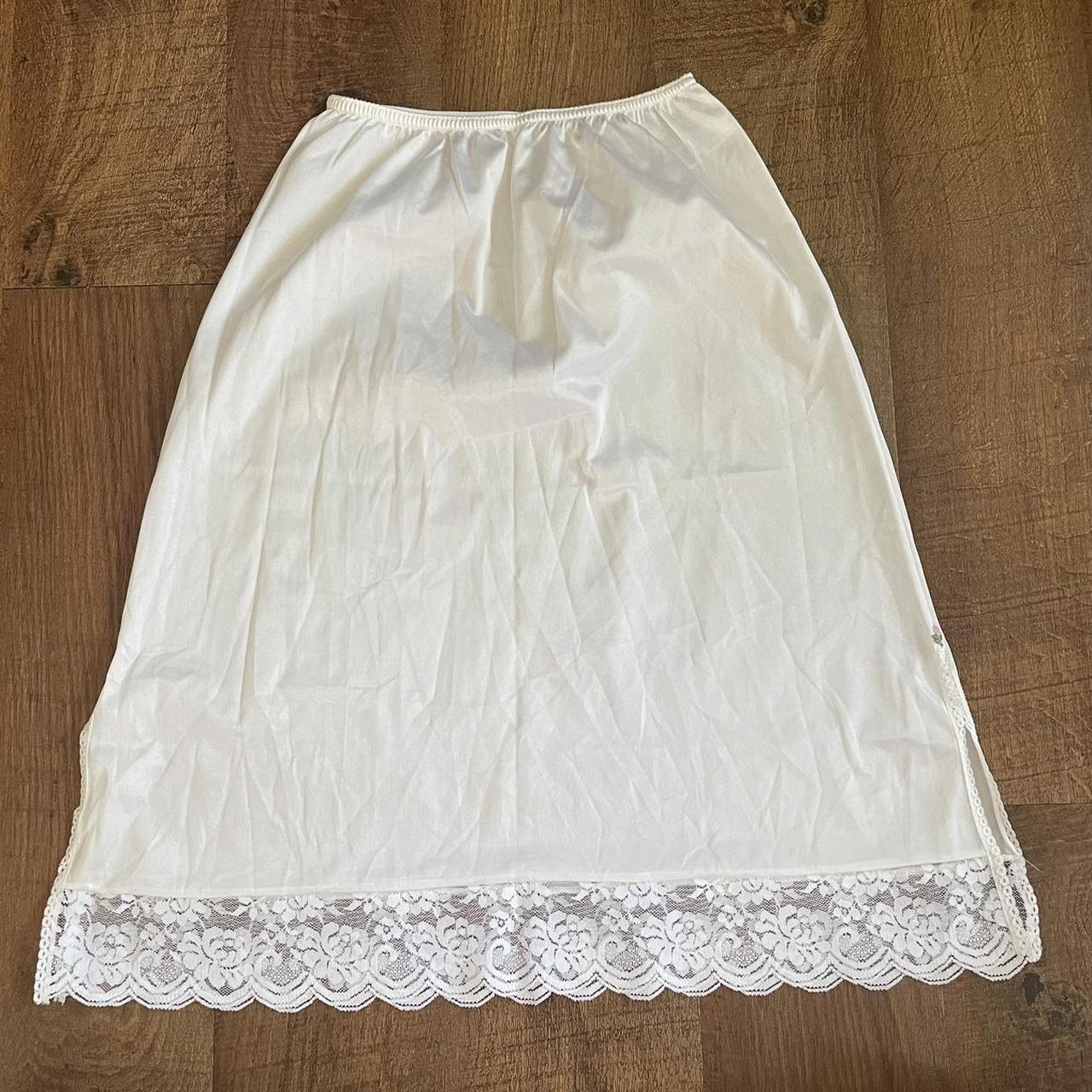 Vintage White Slip Skirt Gorgeous Vintage Slip Depop