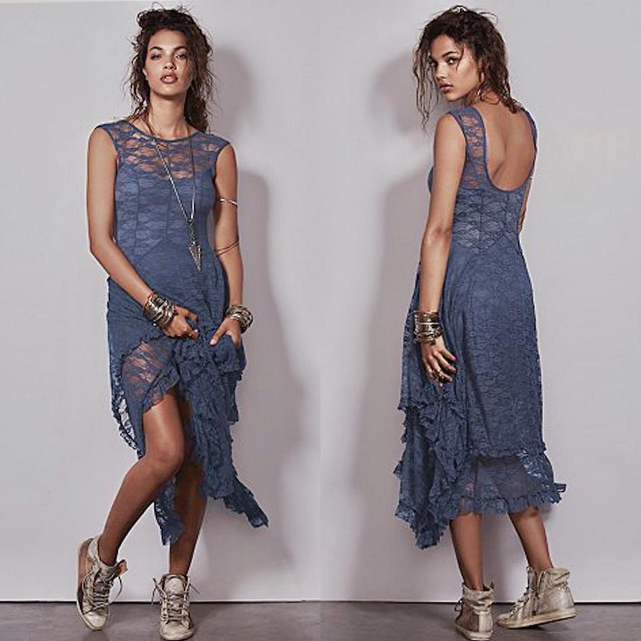 Freepeople French blue courtesian lace dress