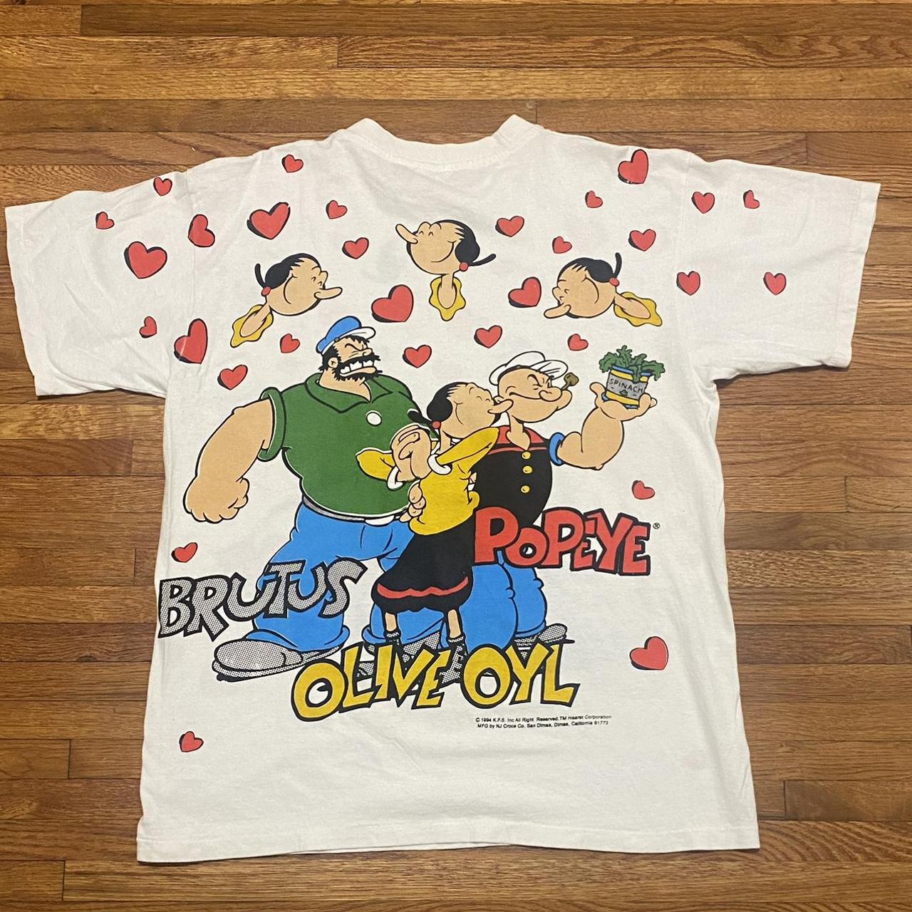 1994 Popeye Brutus and Olive Oyl AOP Tee, Wild Oats...