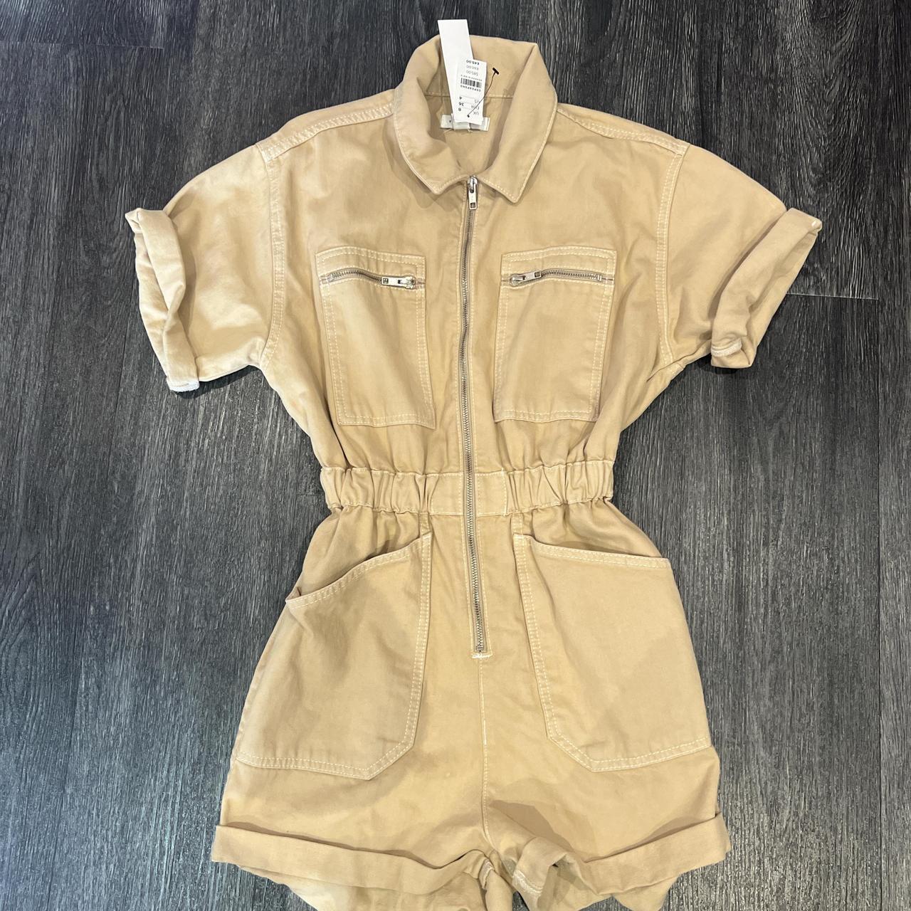 Beige cargo utility jumpsuit from topshop Never