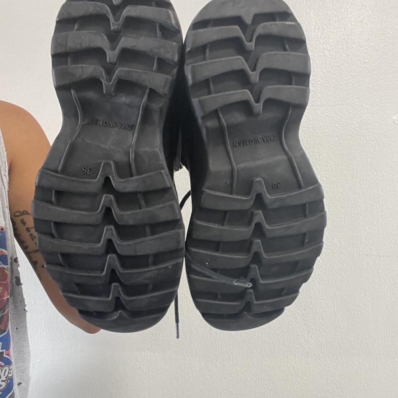 NWT Zara black chunky shoes. Size 38 vintage boots Depop