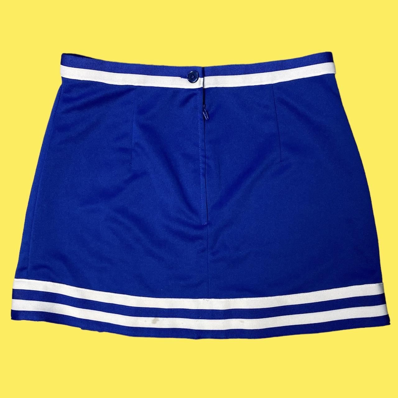 Blue Mini Cheerleader Skirt Has a small slit in the... Depop