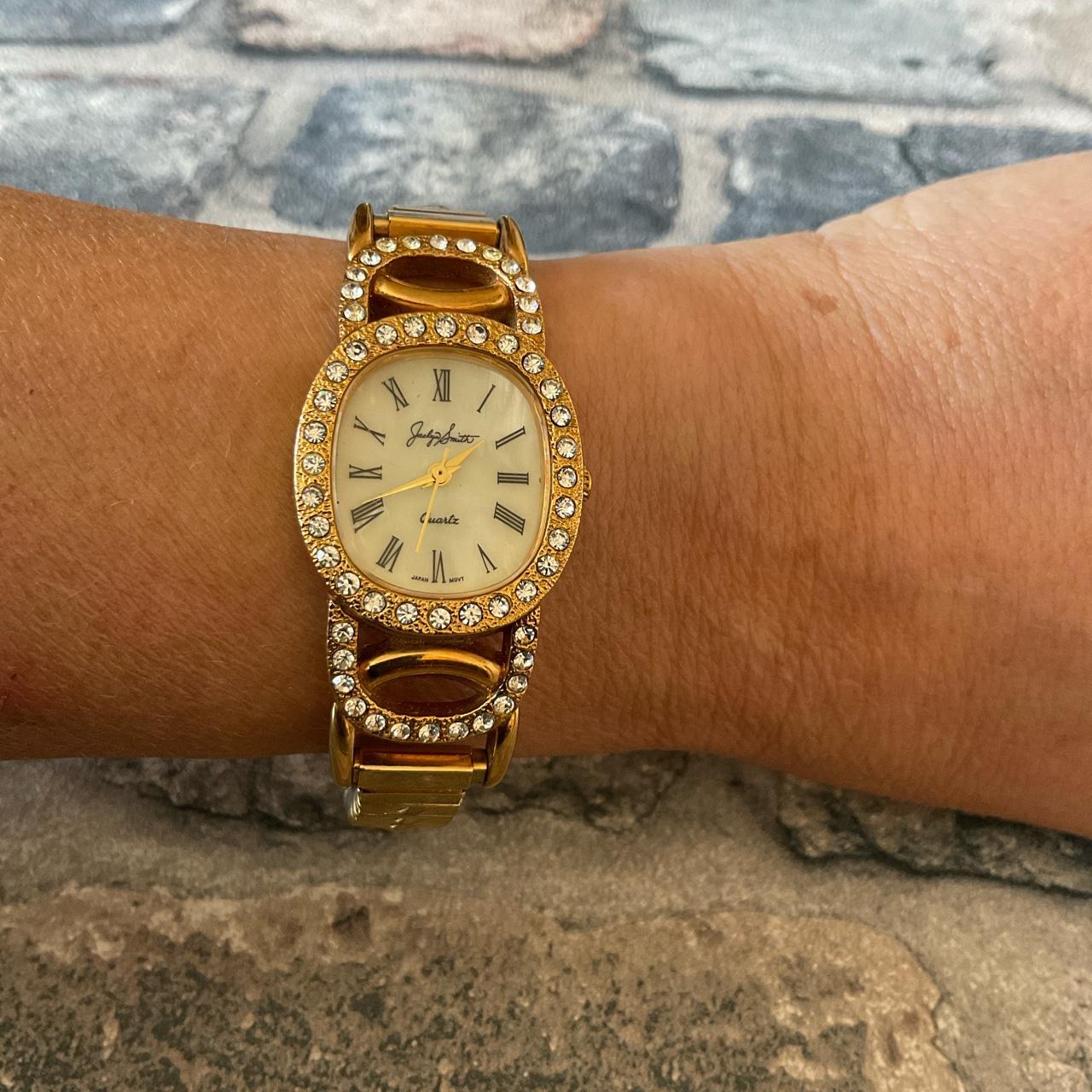 Vintage diamond Watch gold watch Gift Gold Diamanté... - Depop