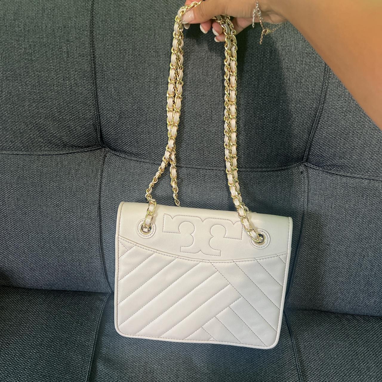 Tory Burch Leather Gold Chain Purse. - Depop
