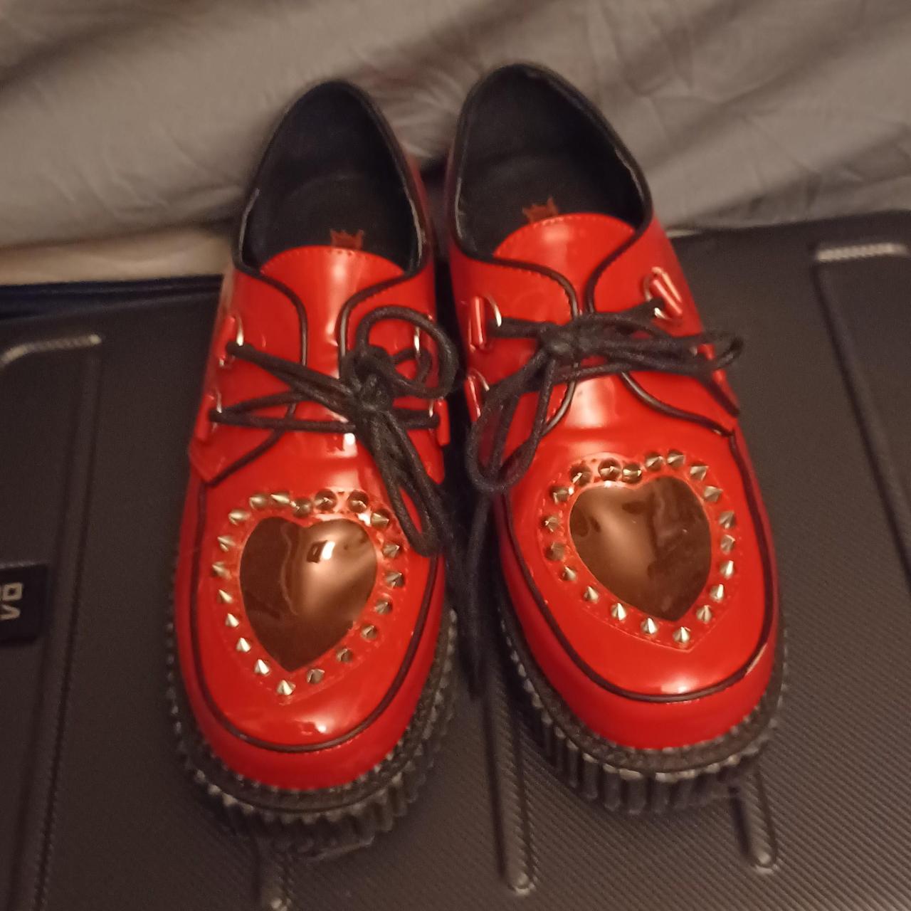 Demonia spiked heart creeper platform shoes. Depop