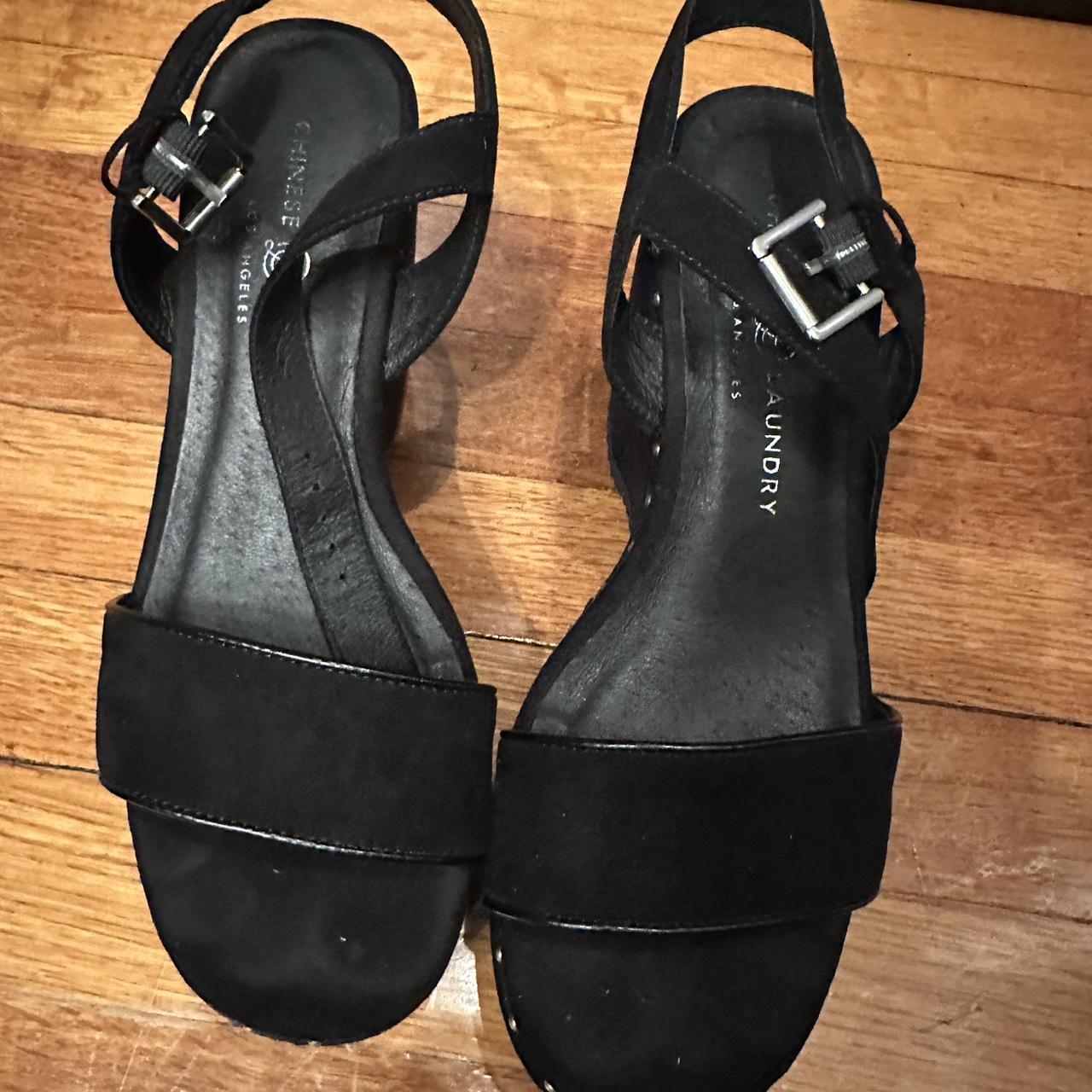 Chinese Laundry Women's Black Sandals | Depop