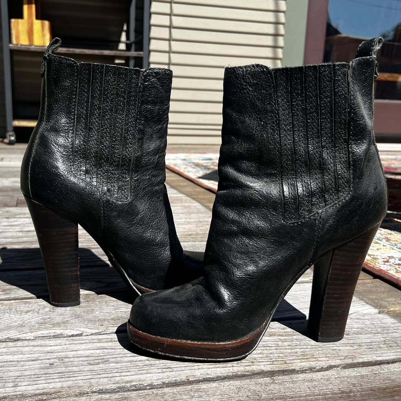 FRYE leather heeled boots size 9. These are soo cute. Depop