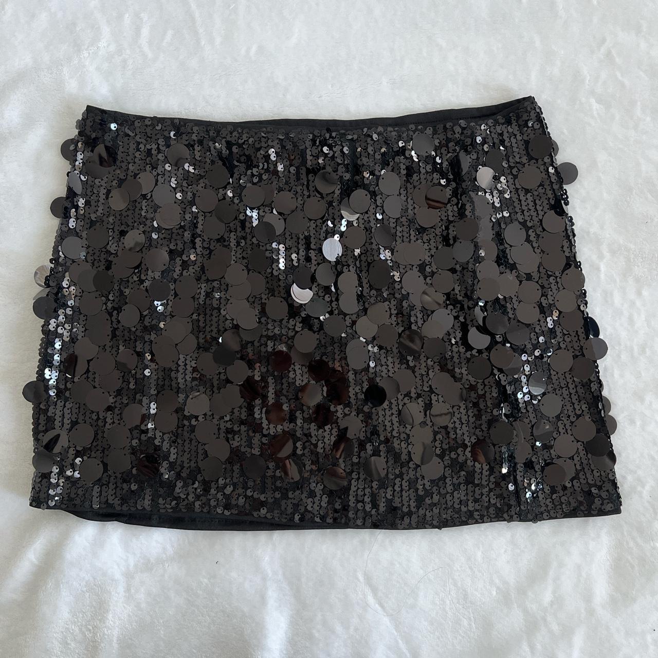 Tracy Mini Skirt - Bodycon Sequin Skirt in Black