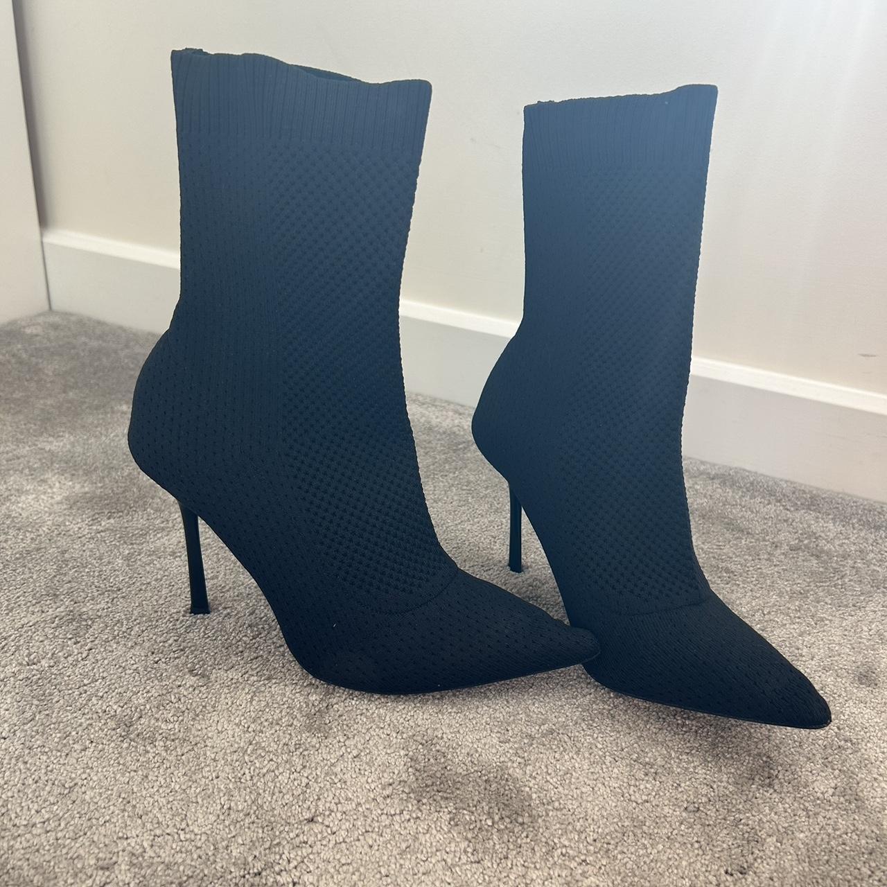 Zara Stretch High Heel Ankle Boots Zara Black Ankle Heeled Sock