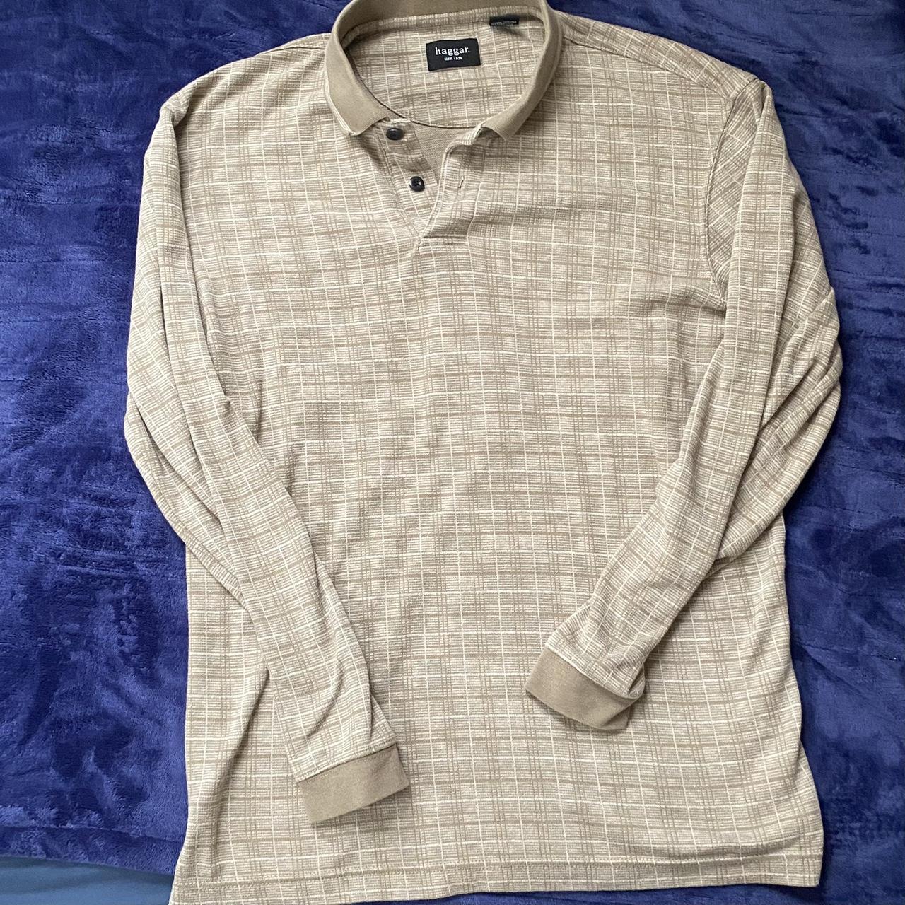 Haggar Men's Cream Polo-shirts | Depop