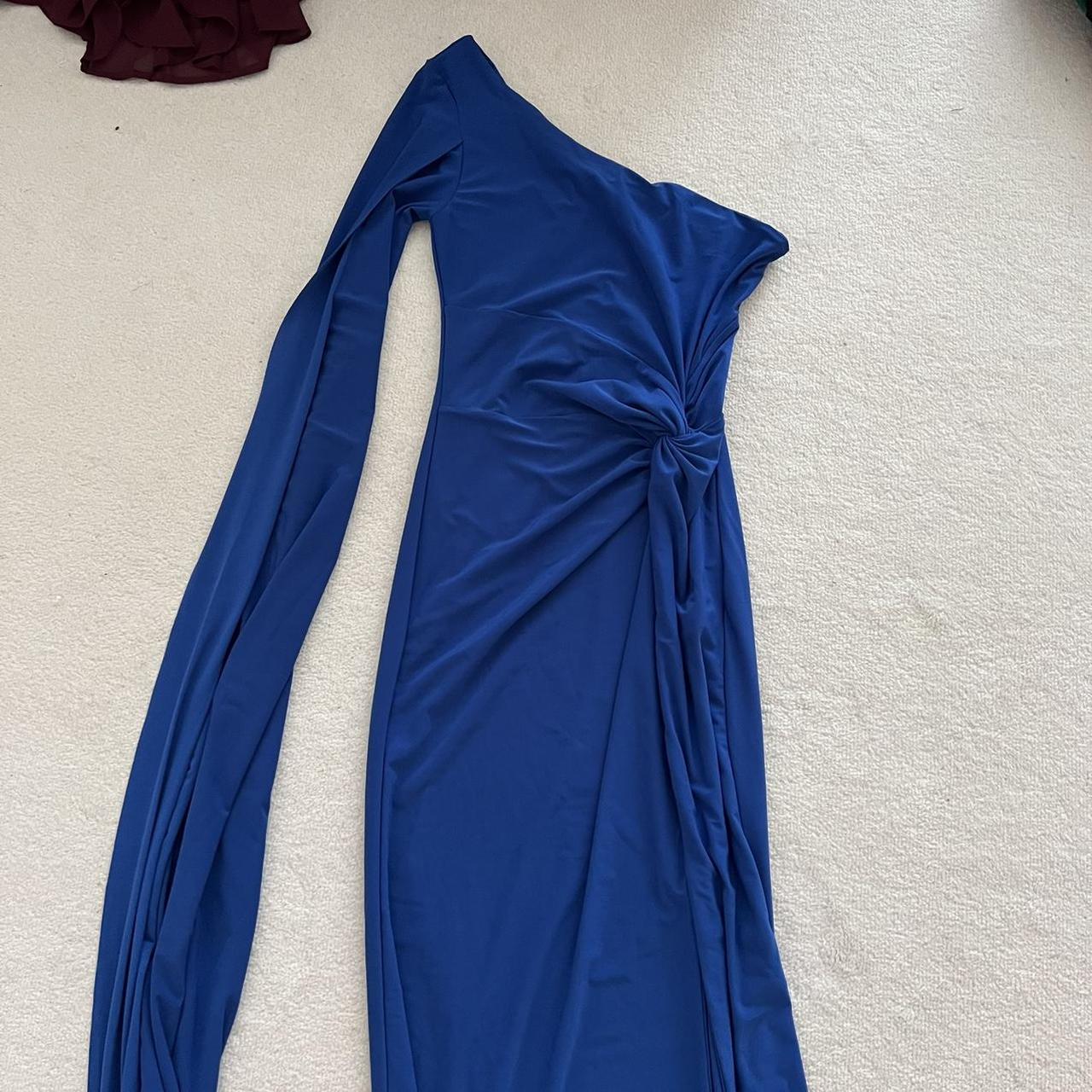 Club L London ROMI COBALT ONE SHOULDER TWIST DESIGN... - Depop