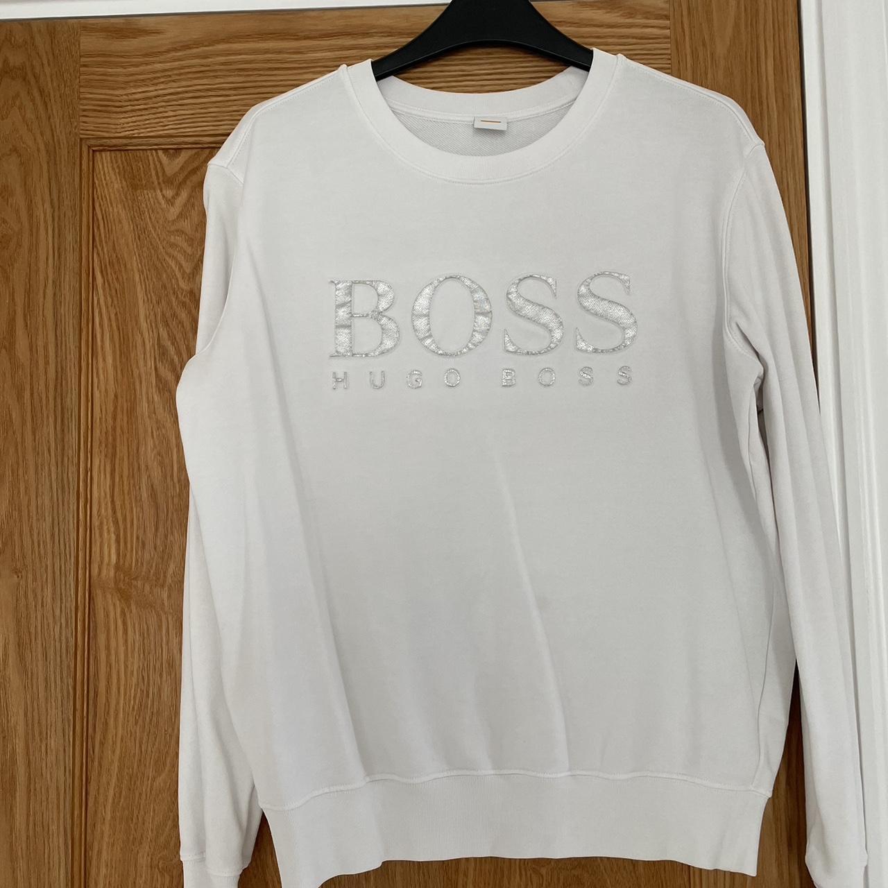 Hugo boss jumper white online