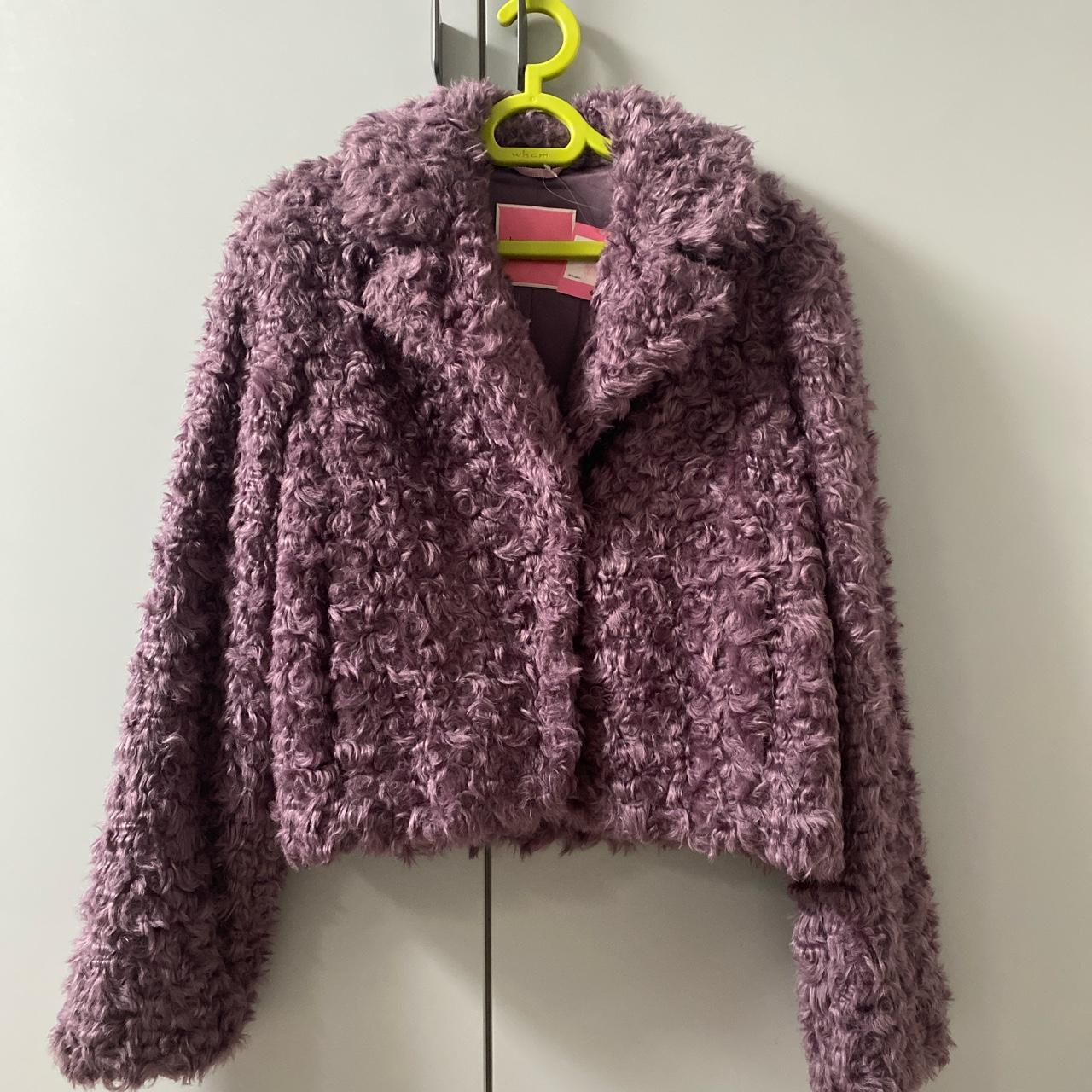 Kate Spade Purple high quality Leopard Print Coat