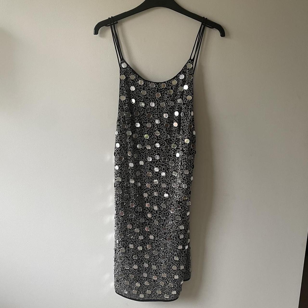 Topshop Women's Silver and Black Dress | Depop