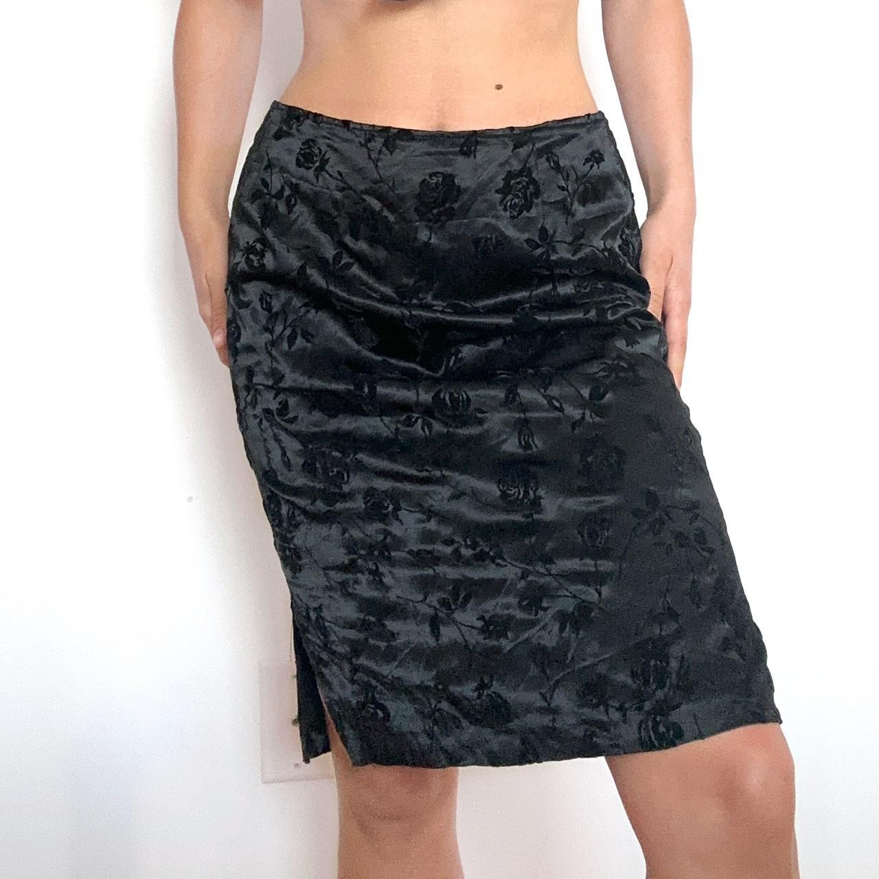 Black Midi Skirt True vintage knee length midi. Depop