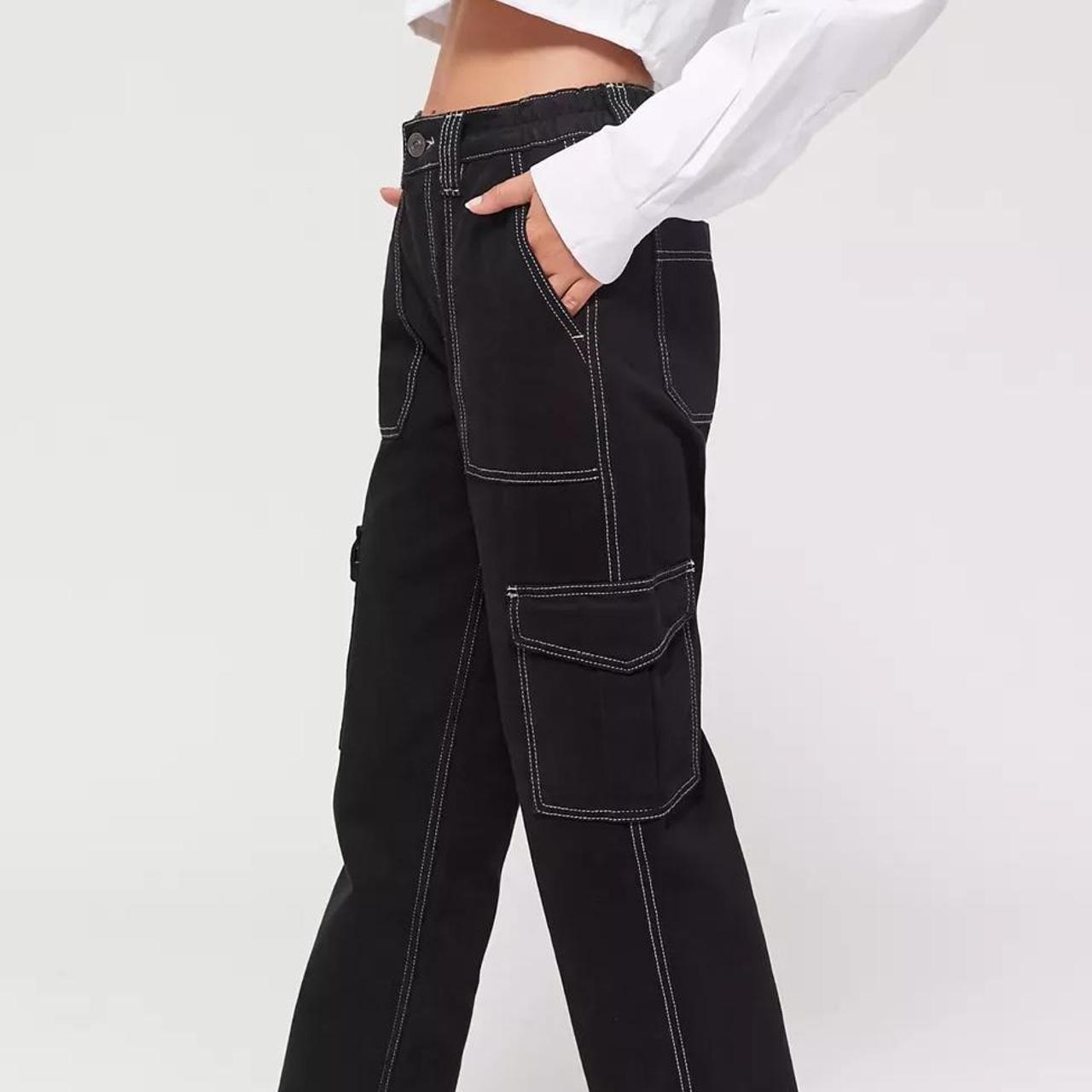 urban outfitters black skater jeans with white... Depop