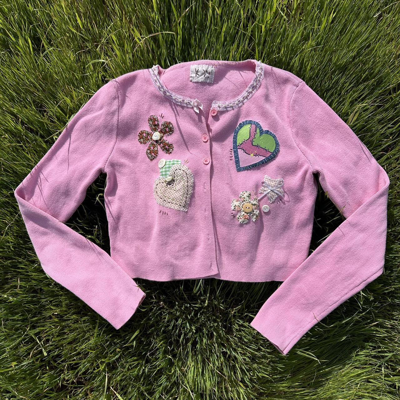 Lace & Beads Women's Pink Cardigan Depop