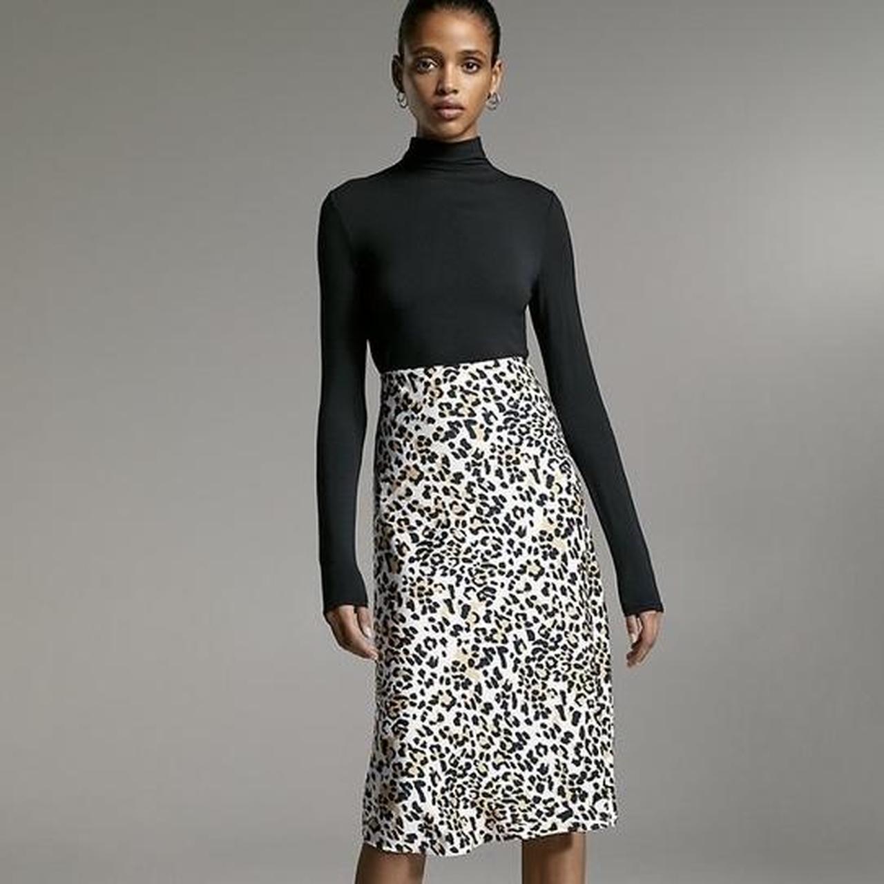 Aritzia Babaton Leopard Midi Slip Skirt Size. Depop