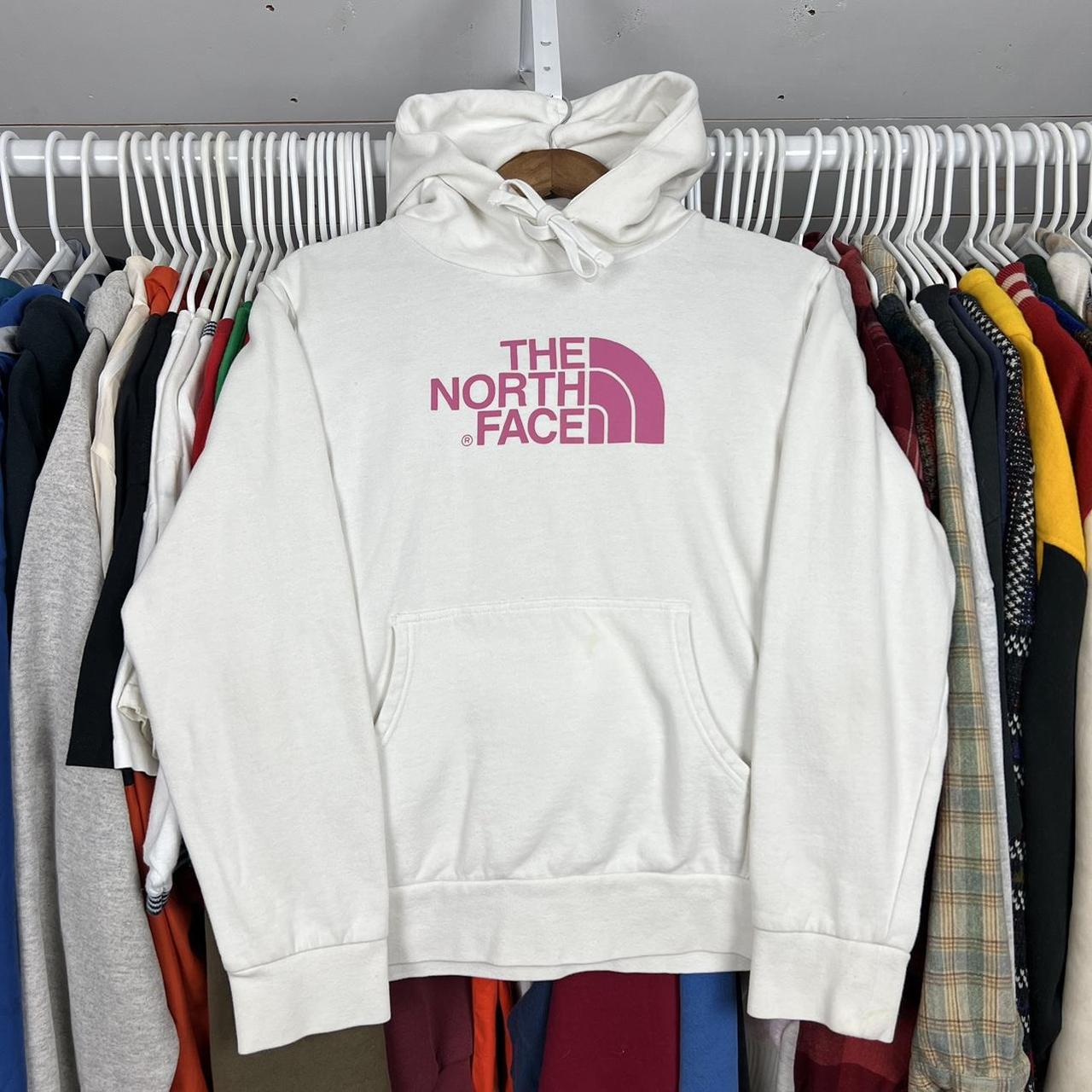The North Face Women's Pink and White Hoodie