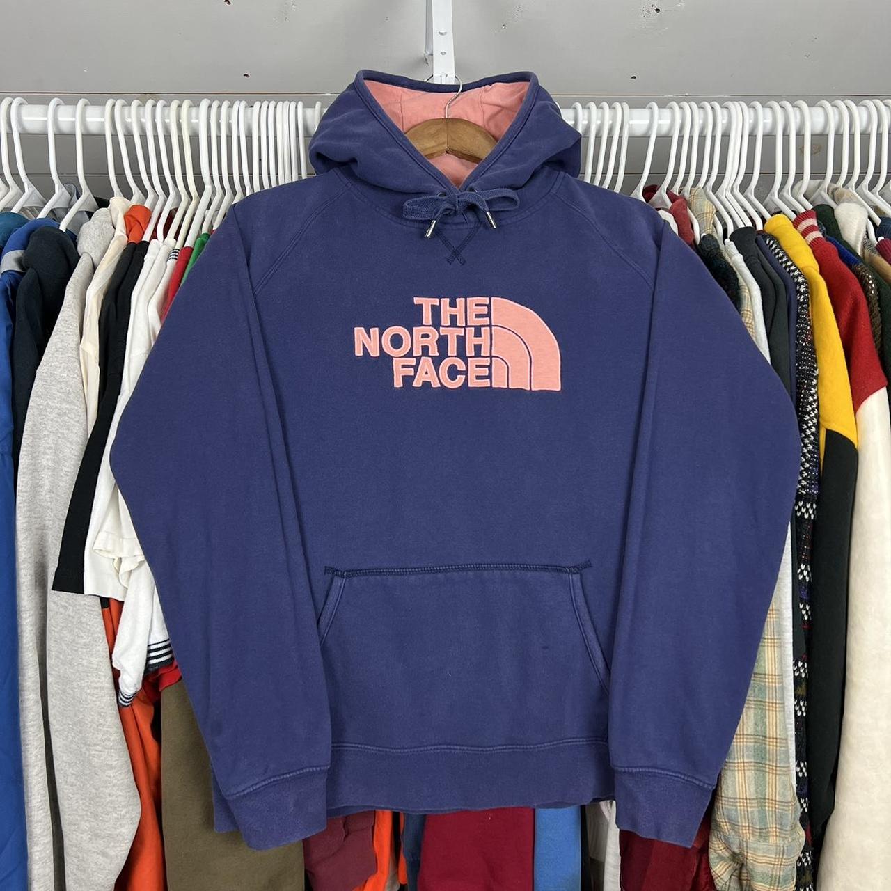 The North Face Women's Navy and Pink Hoodie