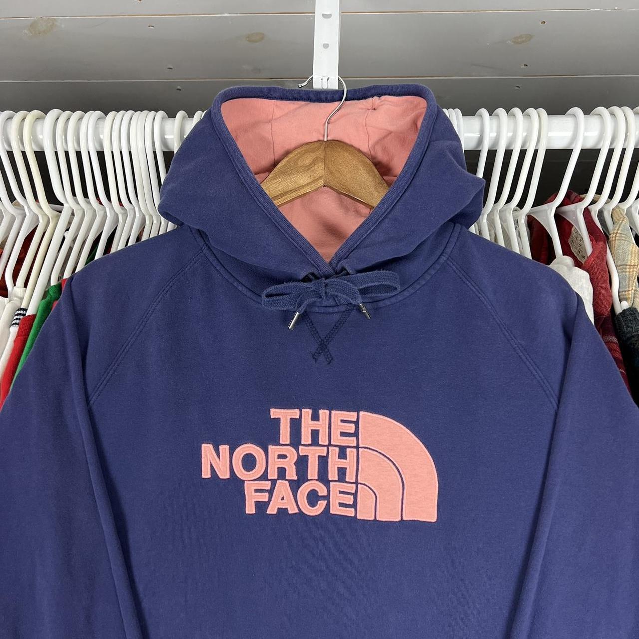 The North Face Women's Navy and Pink Hoodie (2)