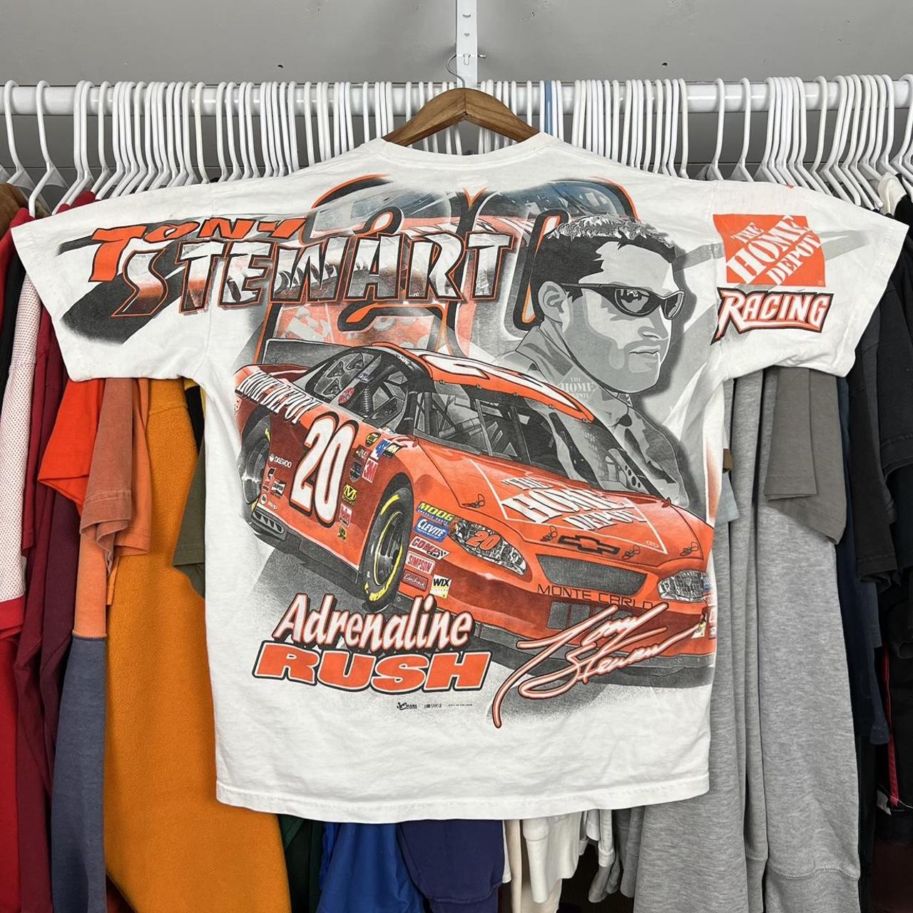 NASCAR Men's White and Orange T-shirt | Depop