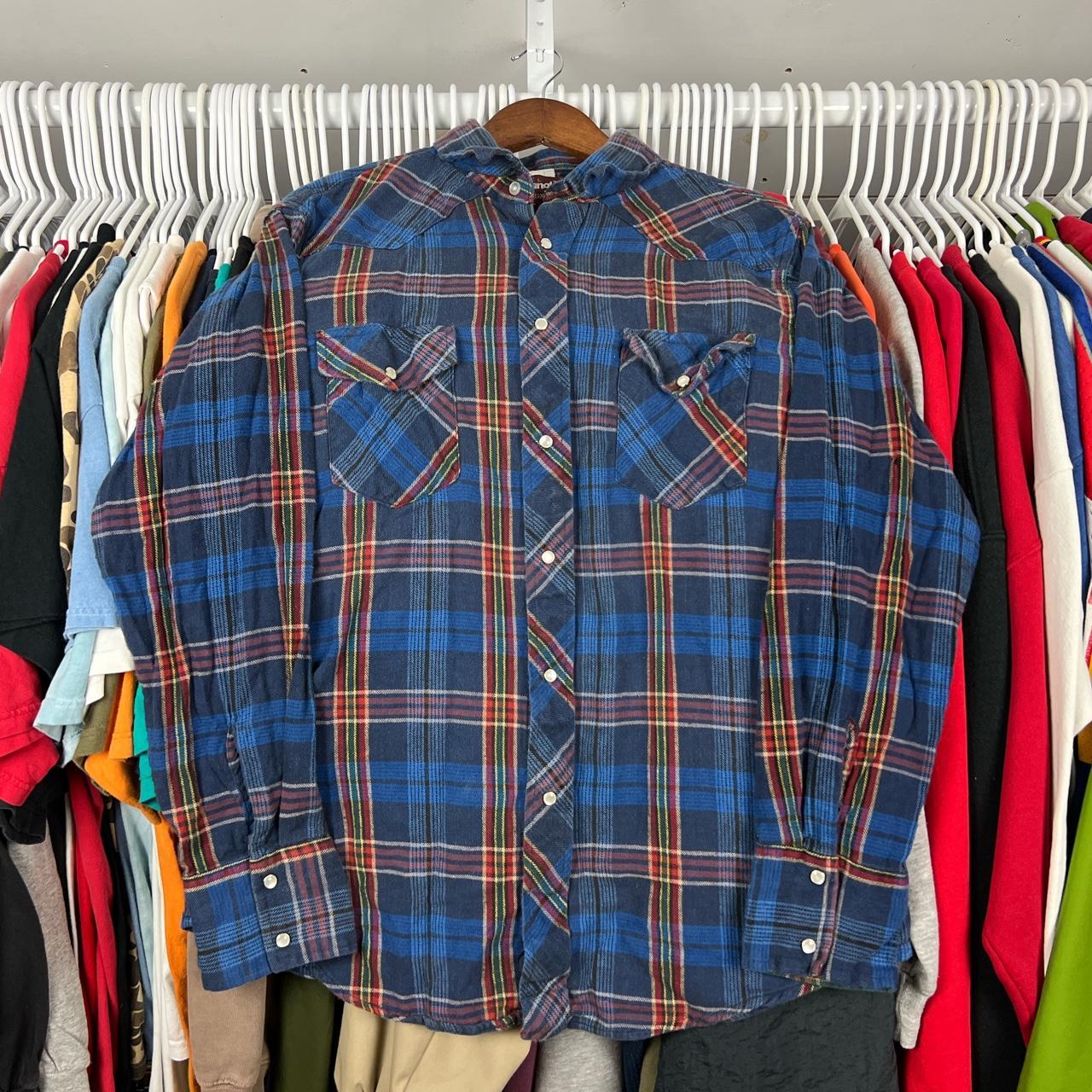 Vintage Wrangler Pearl Snap Shirt 90s Wrangler Flannel 90s 