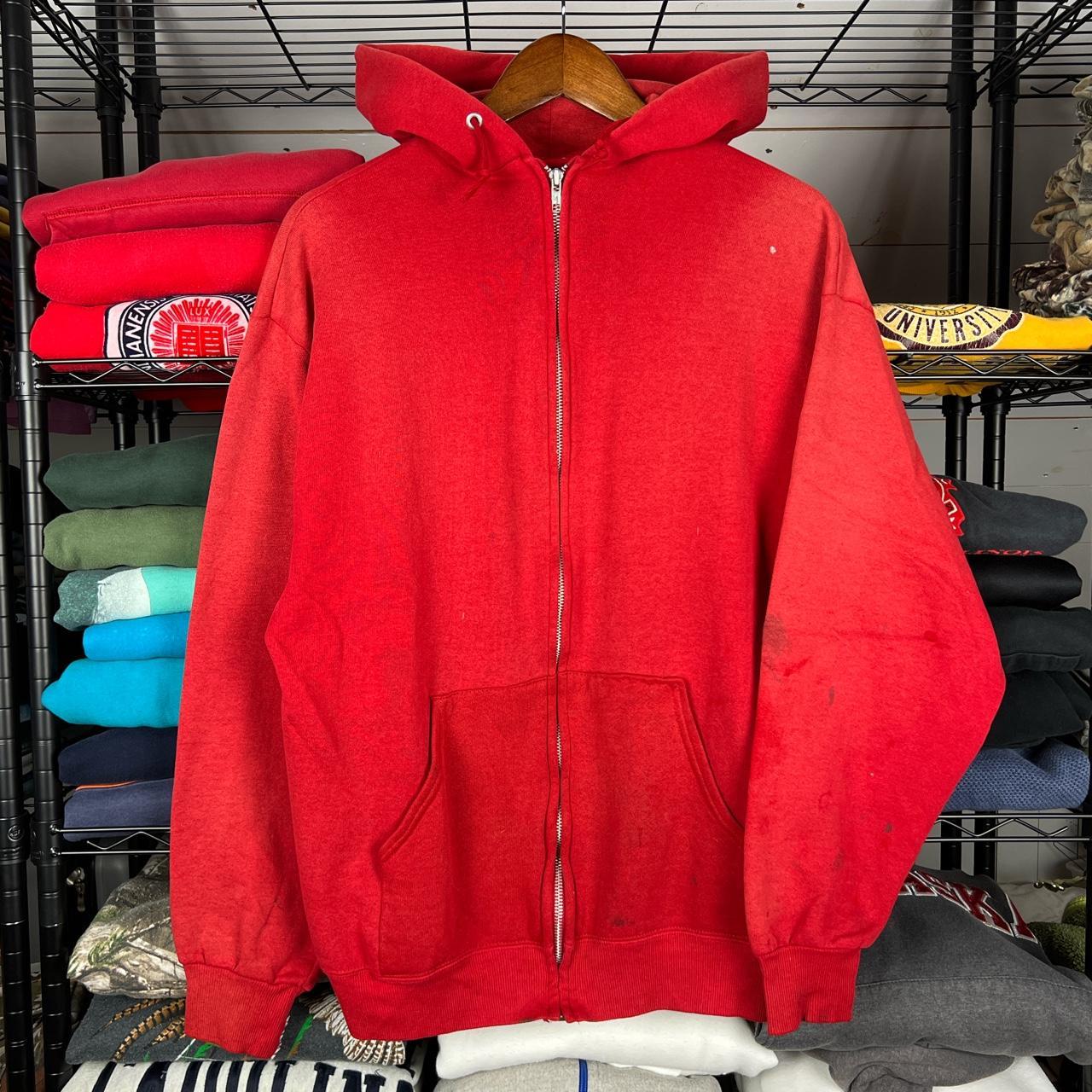 Vintage 90s Russell Athletics Faded Blank Full-zip | Depop