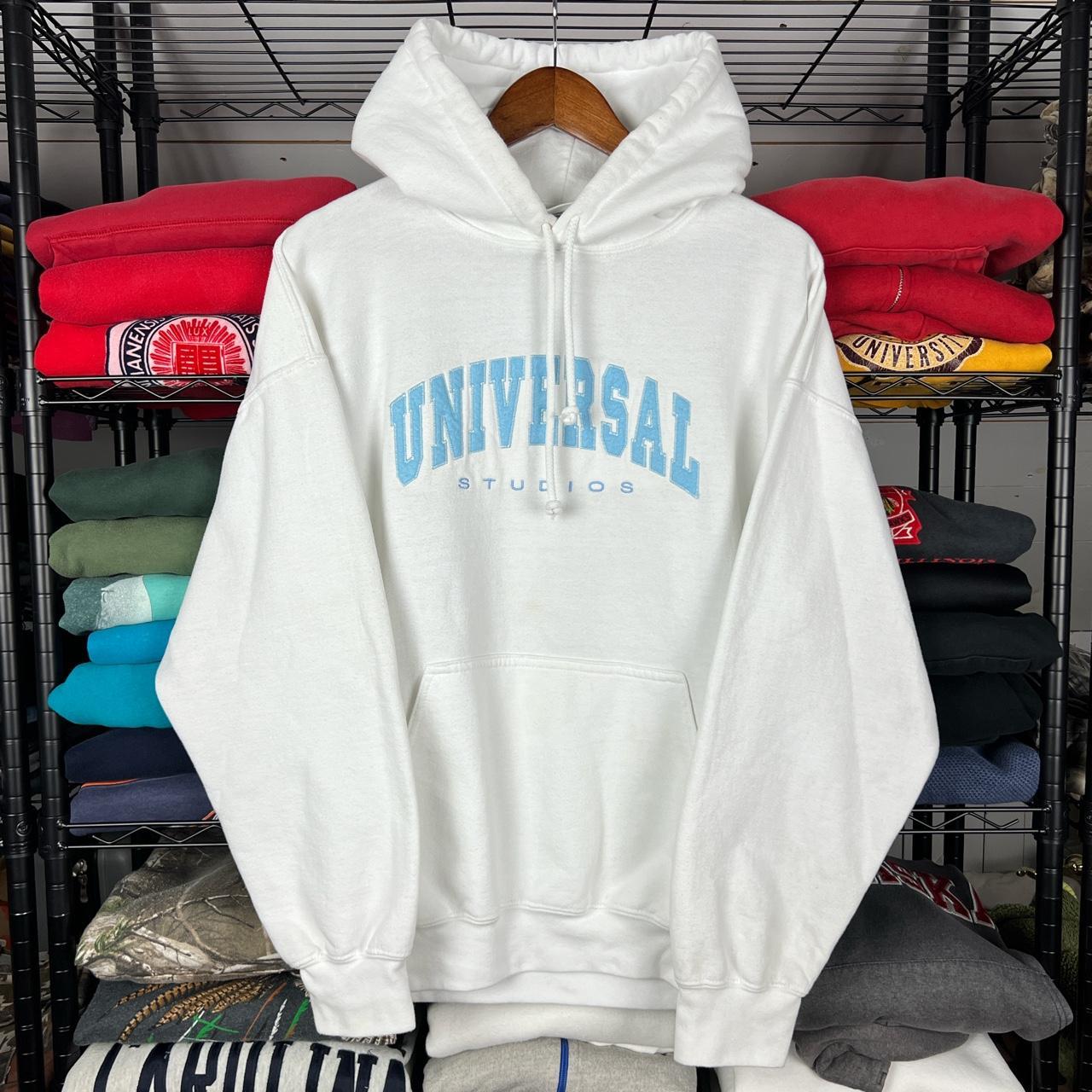 Vintage 90s Universal Studios White & Blue Essential... - Depop