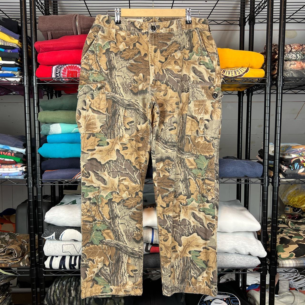 Vintage 90s Leafy Camo Cargo Style Pants. Good used... Depop